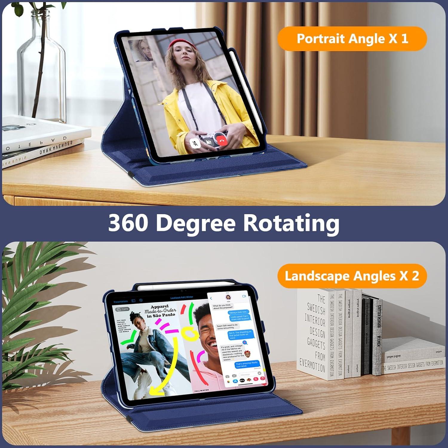 Funda Rotativa Fintie para iPad 11" y 10.9" - Mármol Oceánico