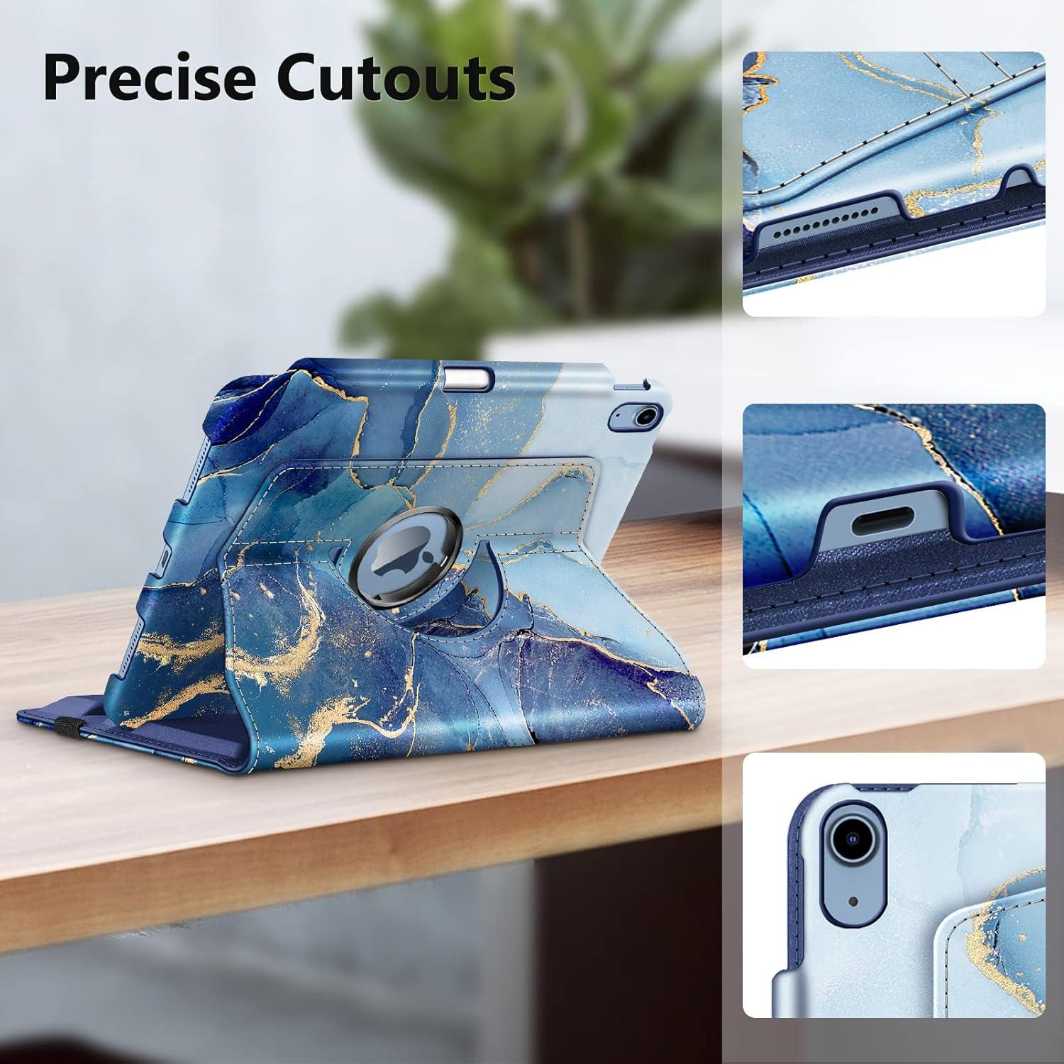 Funda Rotativa Fintie para iPad 11" y 10.9" - Mármol Oceánico