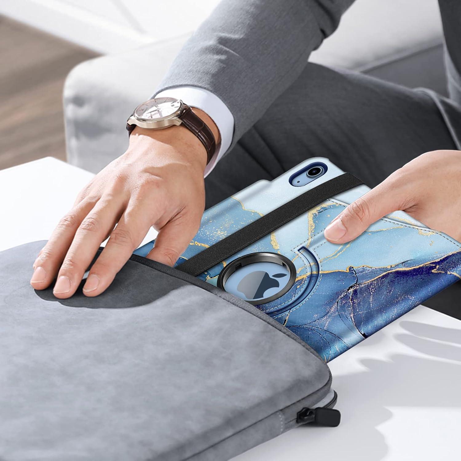 Funda Rotativa Fintie para iPad 11" y 10.9" - Mármol Oceánico