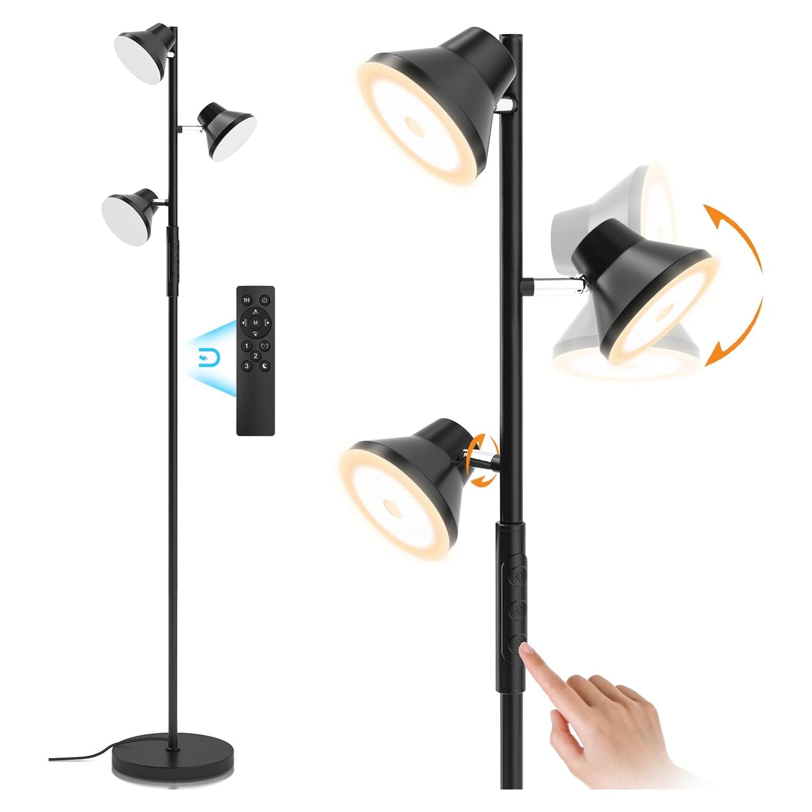 Lámpara de Pie LED SIBRILLE 36W con Control Remoto y 4 Colores