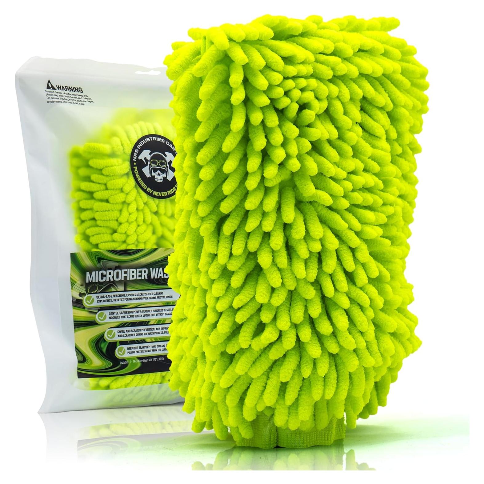Guante de Lavado de Auto Microfibra NRS Industries Verde