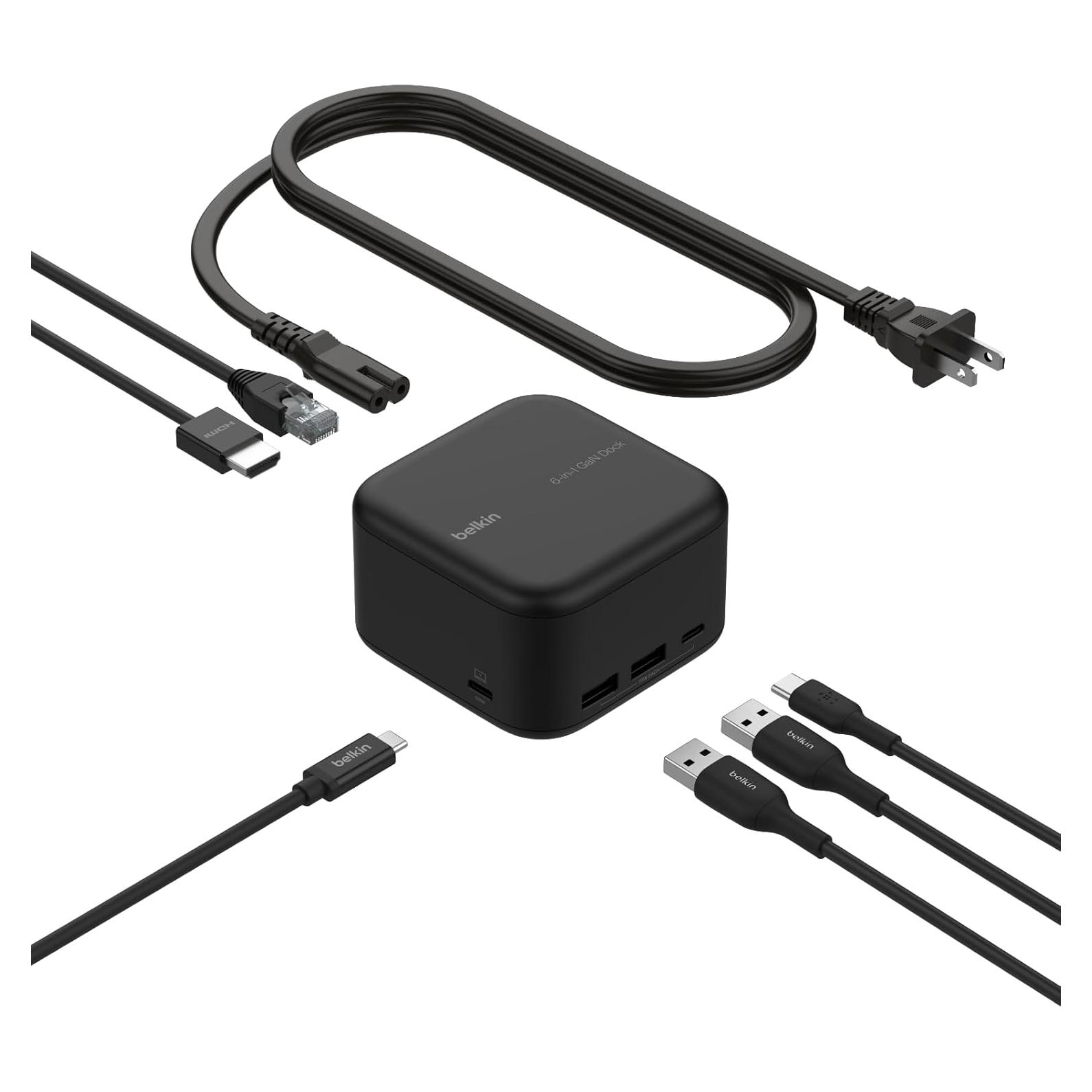 Dock Belkin USB-C 6-en-1 GaN 130W HDMI 4K y Ethernet