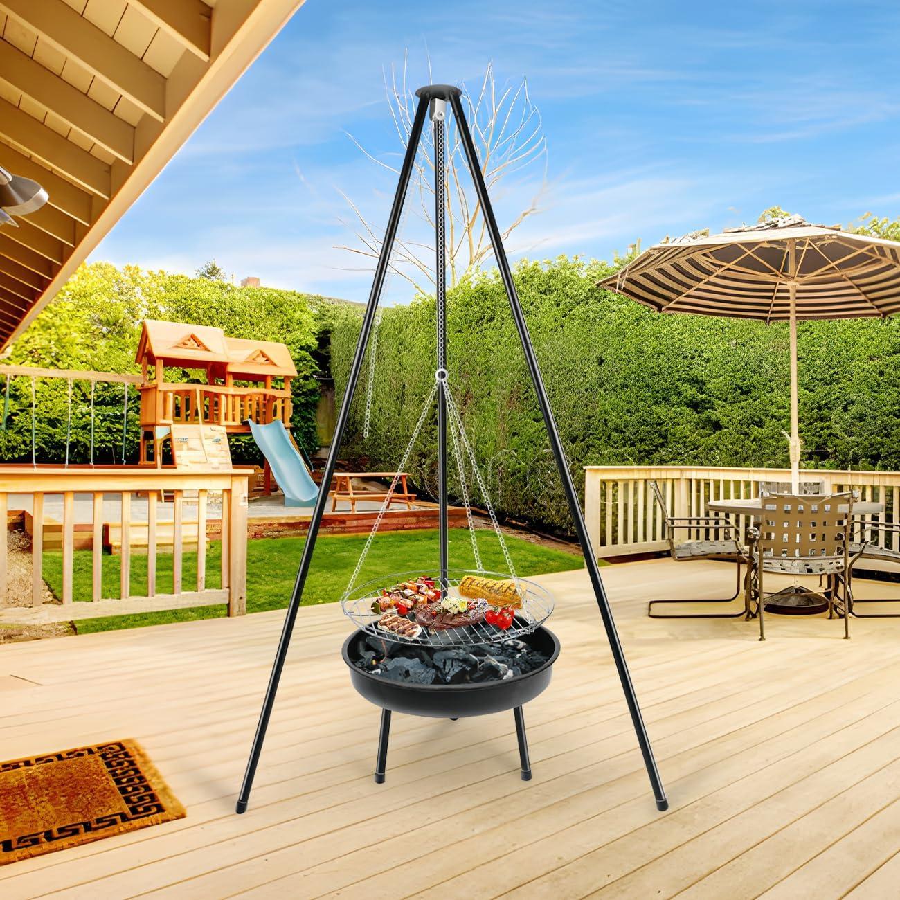 Parrilla de trípode ajustable gzcmxh para acampar - 2.99 kg