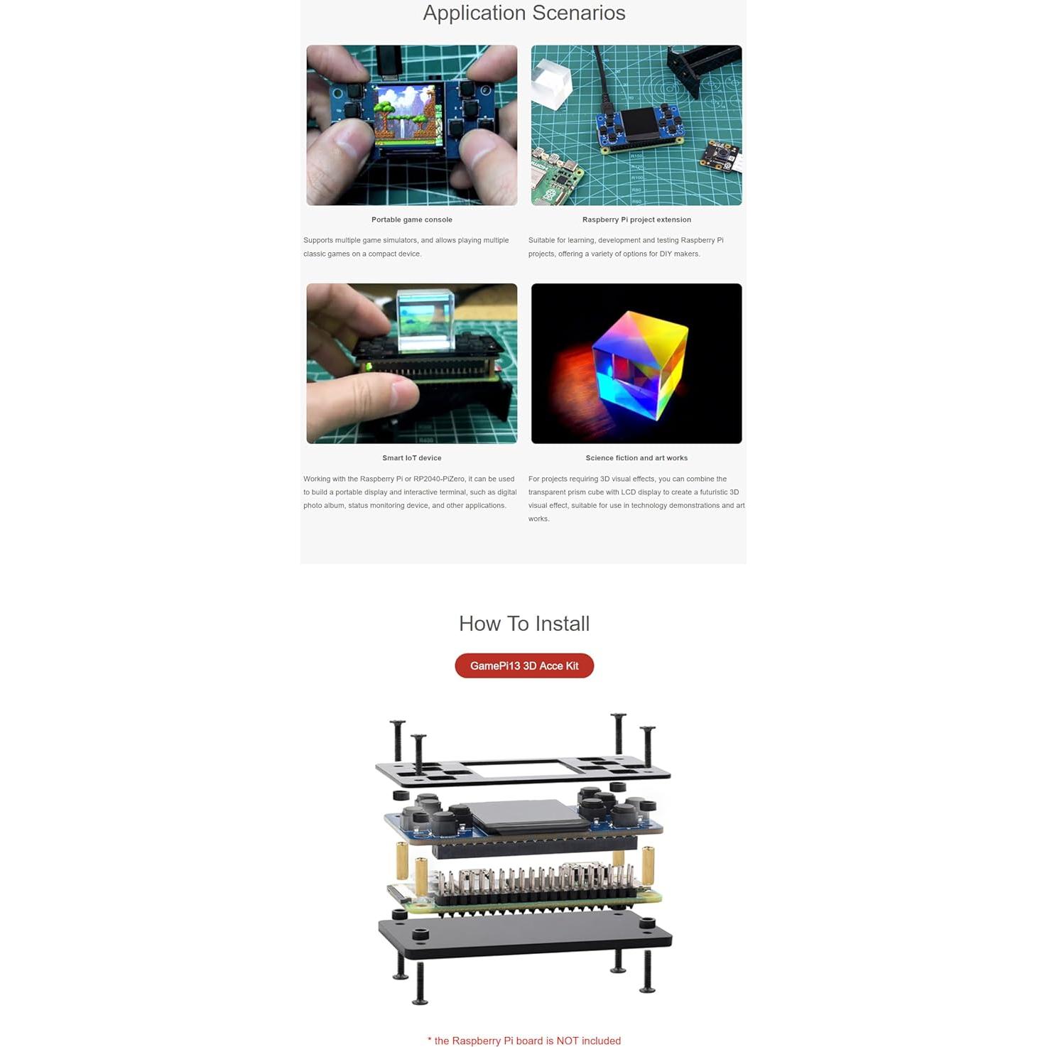 Consola de Juego LCD 1.3" GamePi13 para Raspberry Pi ST7789