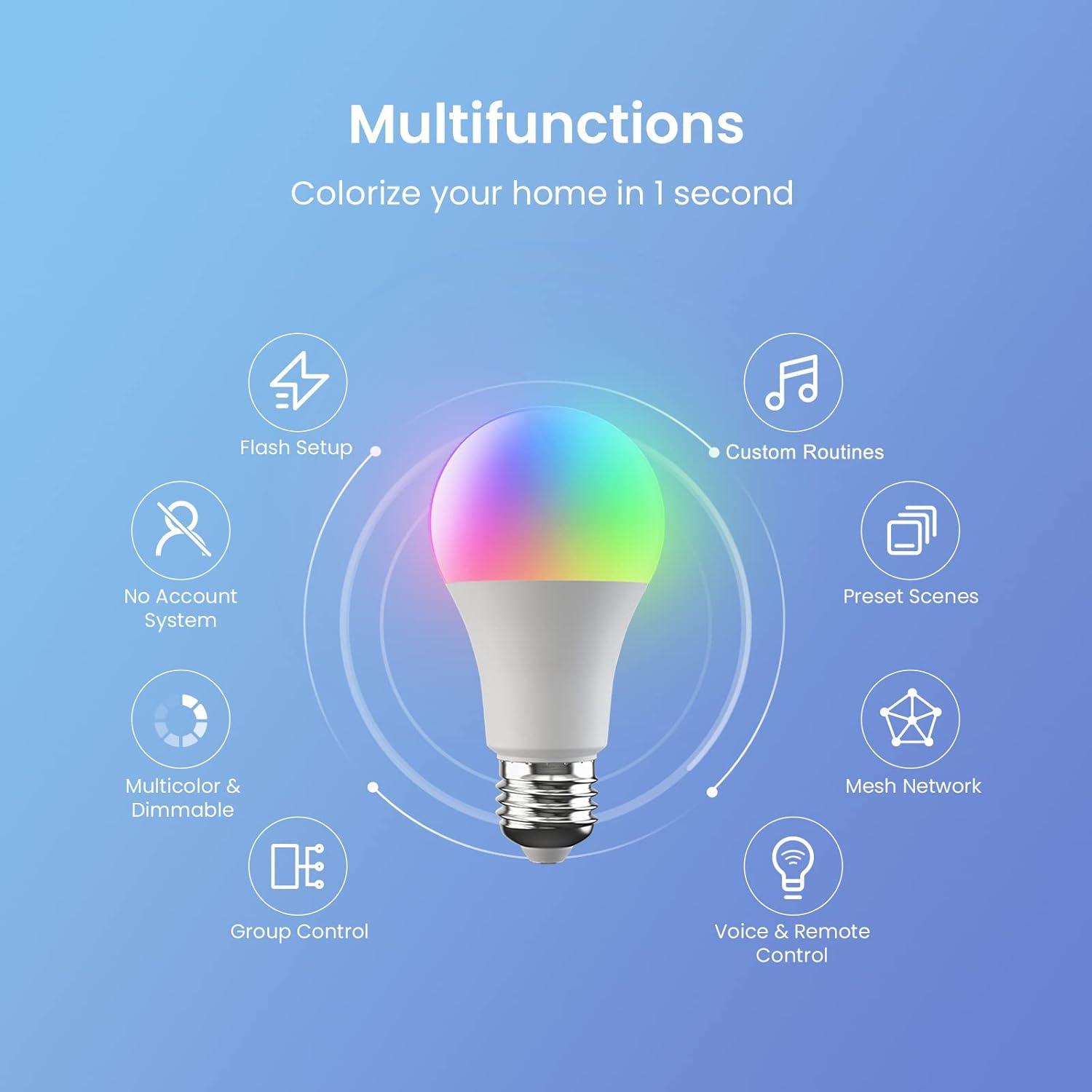 Bombilla Inteligente Broadlink E26 A19 9W 800LM Multicolor