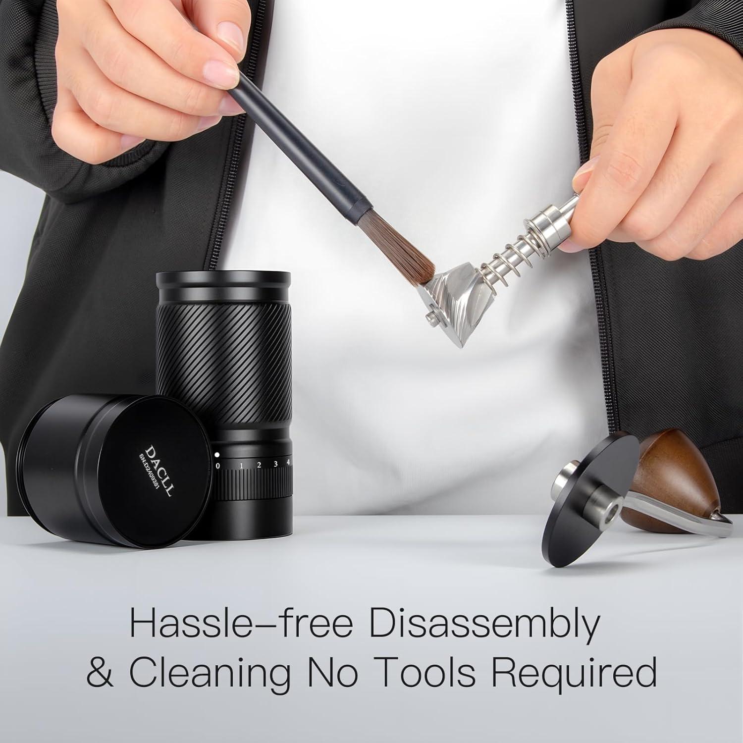 Molino de Café Manual DACLL Negro 30g Ajustable Acero Inoxidable