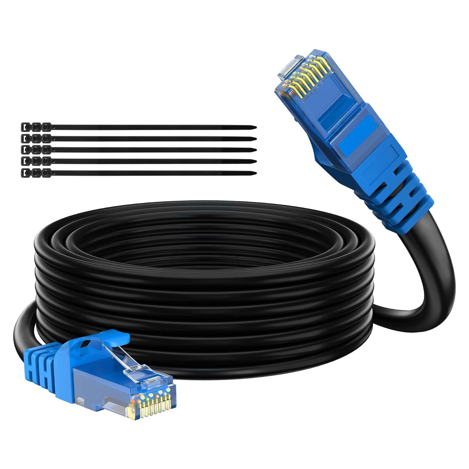 Cable Ethernet Exterior Cat 6 Adoreen 7.62 m Negro Resistente