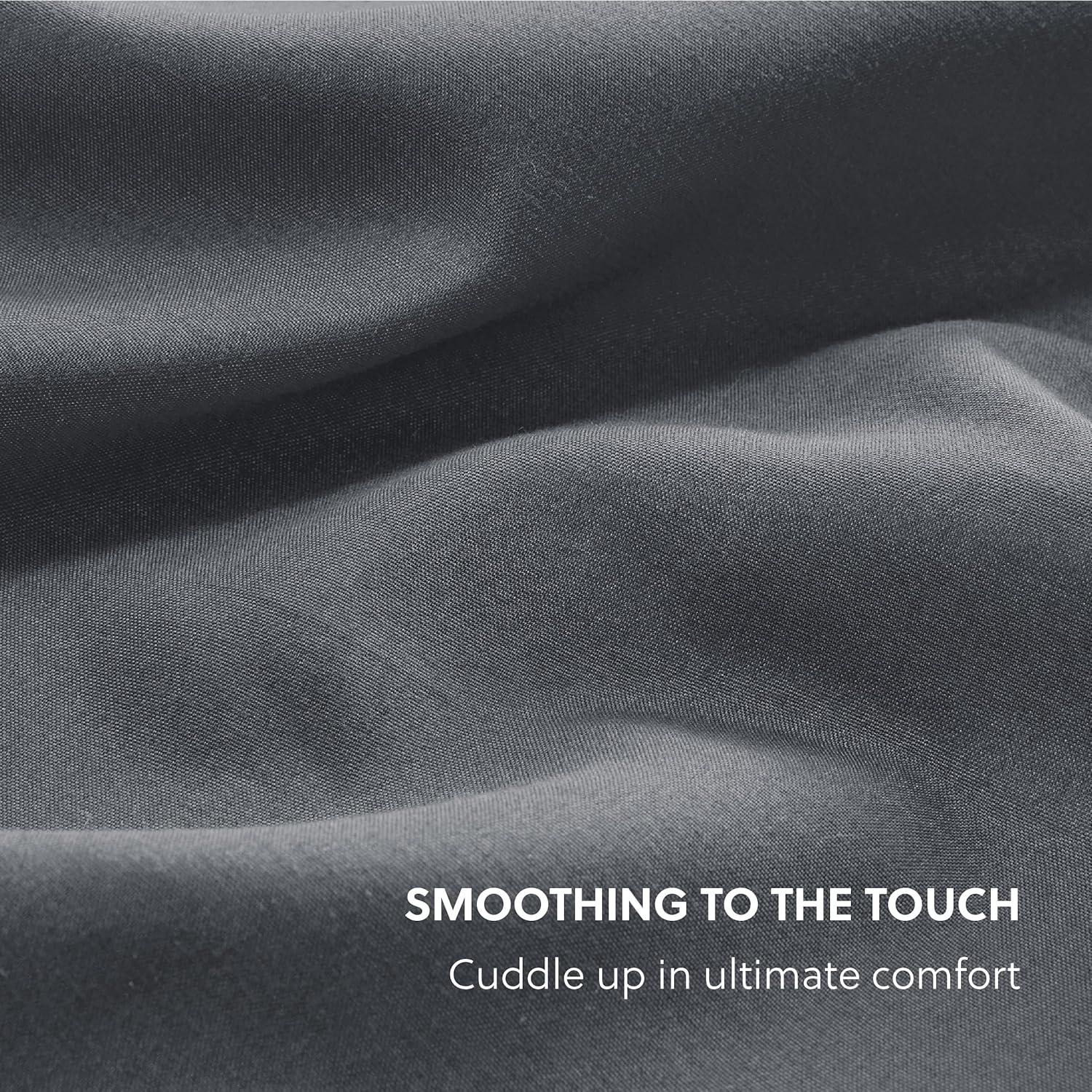 Sábana Ajustable Completo Bedsure Microfibra Gris 190.5x137.2 cm