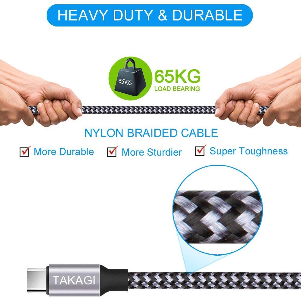 Cable USB A a USB C TAKAGI 3Pack 1.83m Carga Rápida