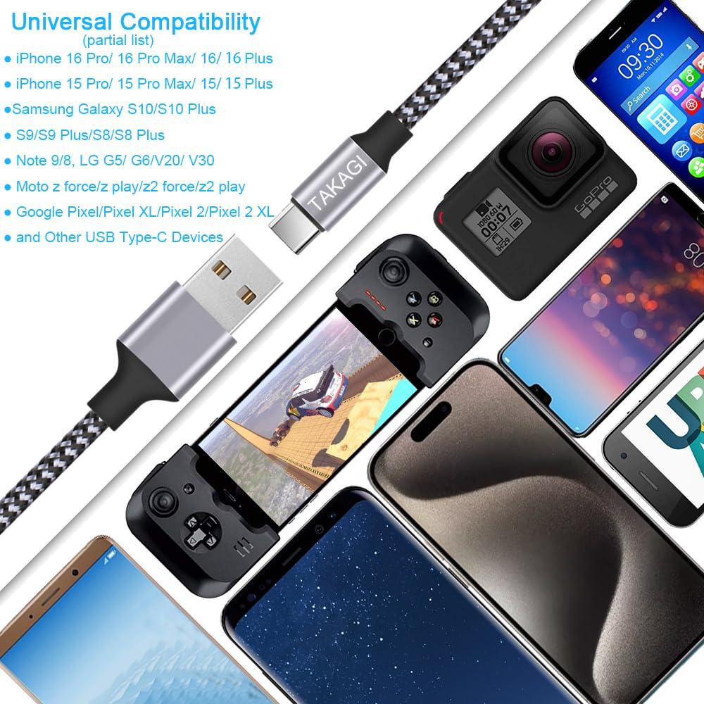 Cable USB A a USB C TAKAGI 3Pack 1.83m Carga Rápida