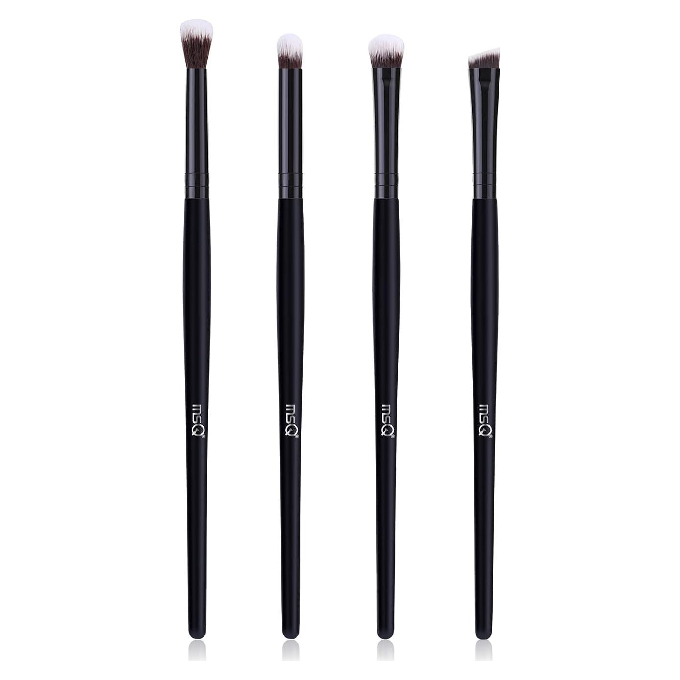 Juego de Brochas de Maquillaje MSQ 4 Piezas para Ojos - Negro