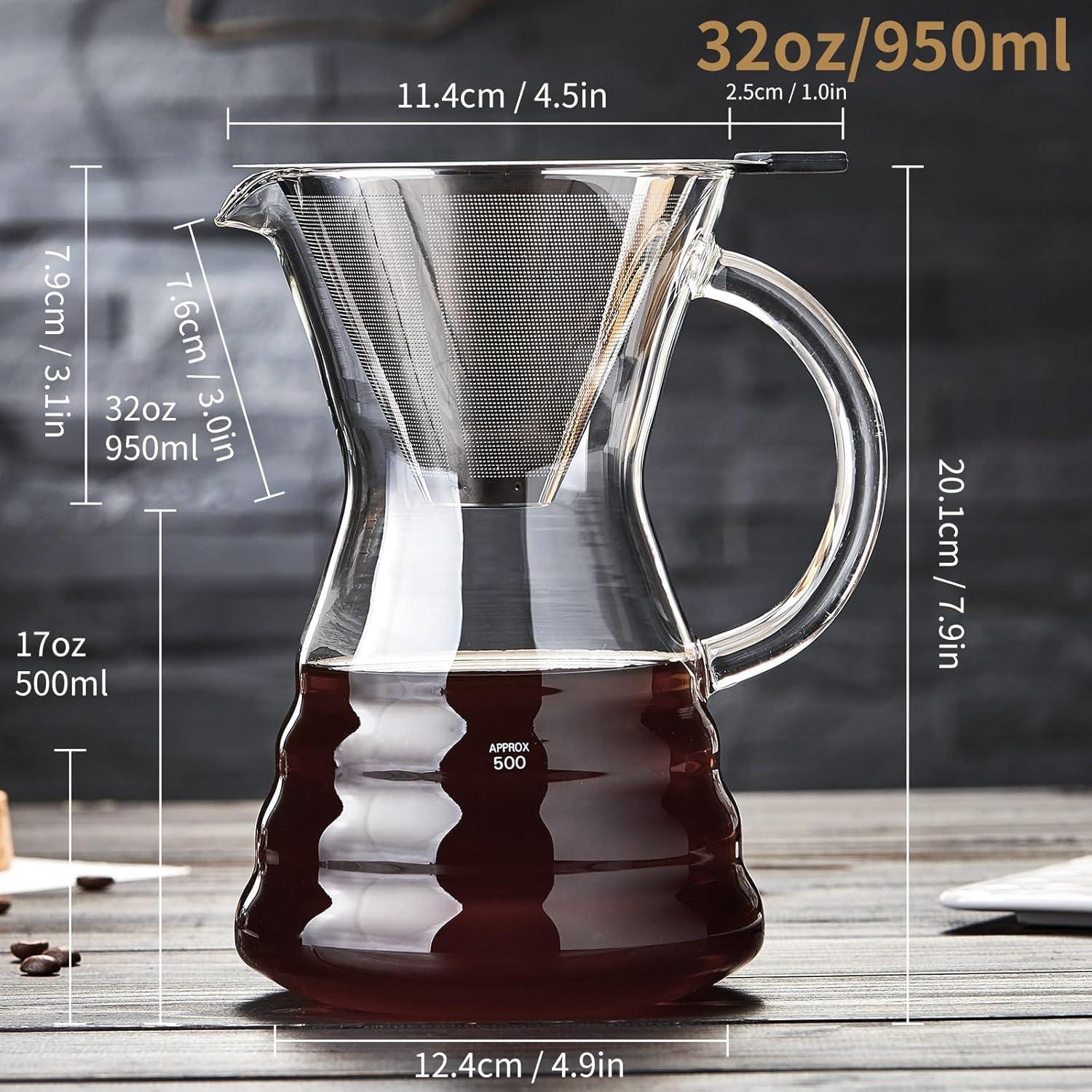 Cafetera de Goteo Irrompible 800 ml con Filtro de Acero Inoxidable