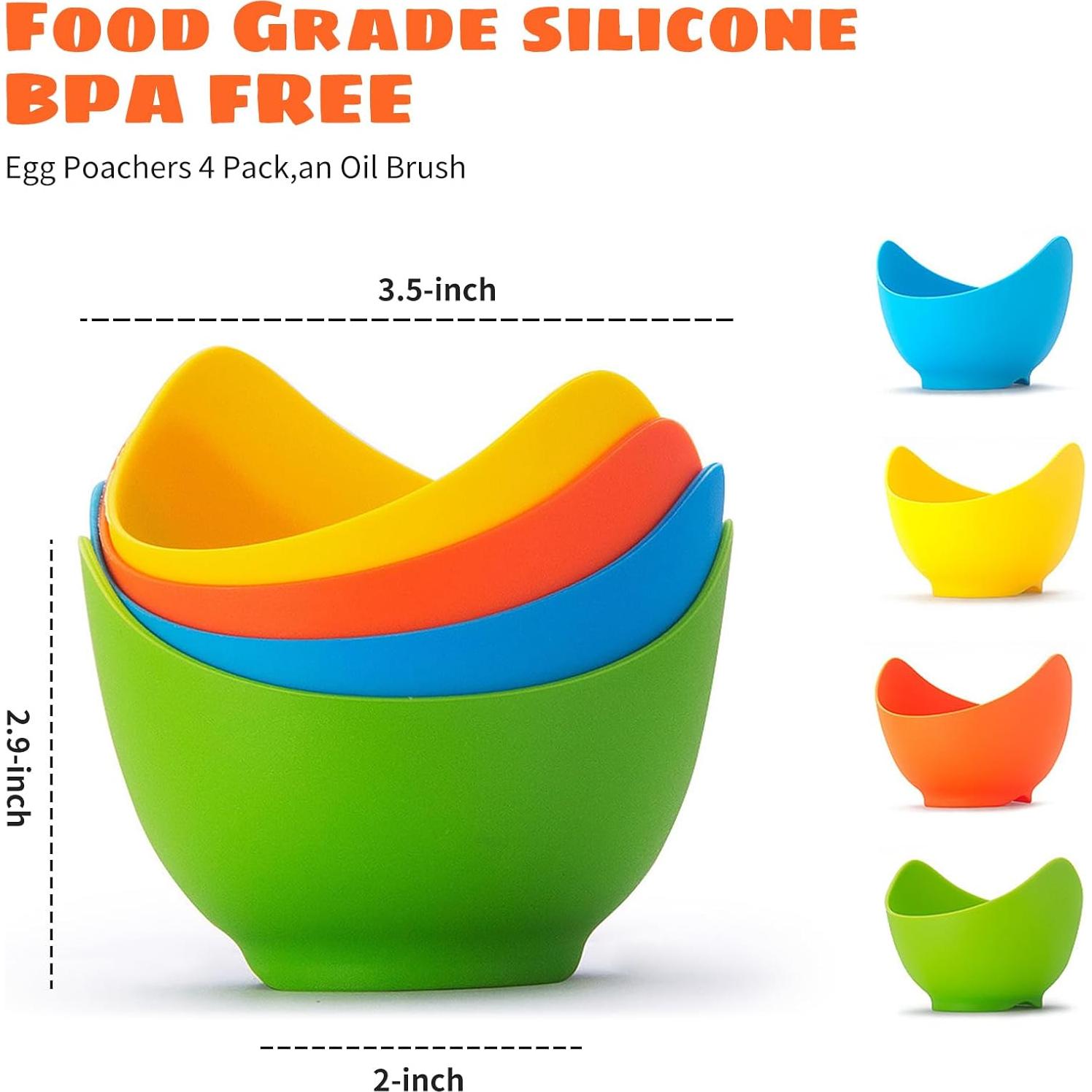 Escalfador de Huevos de Silicona LTWQLing - 4 Tazas Antiadherentes