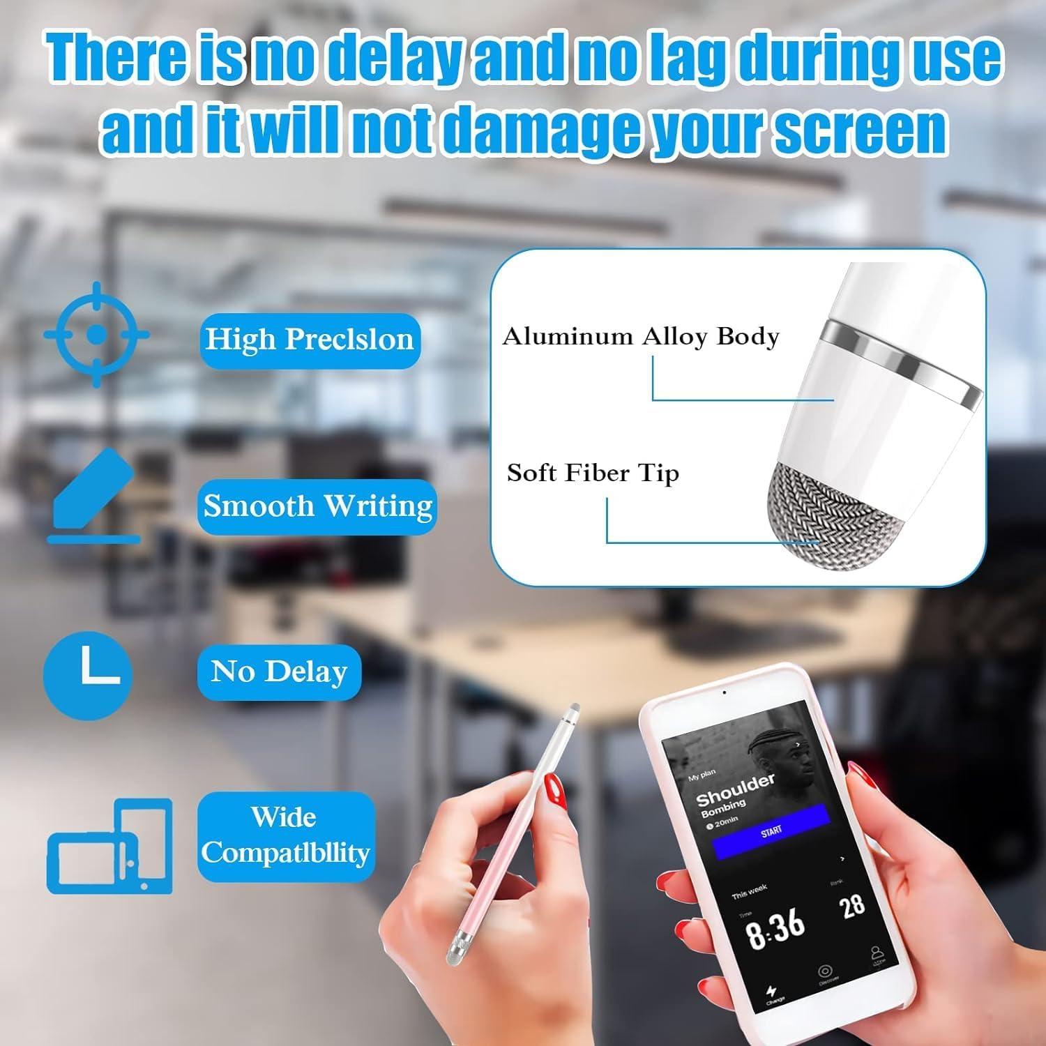 2 Lápices Stylus Bopomofo para Pantallas Táctiles - Blanco Rosa/Púrpura