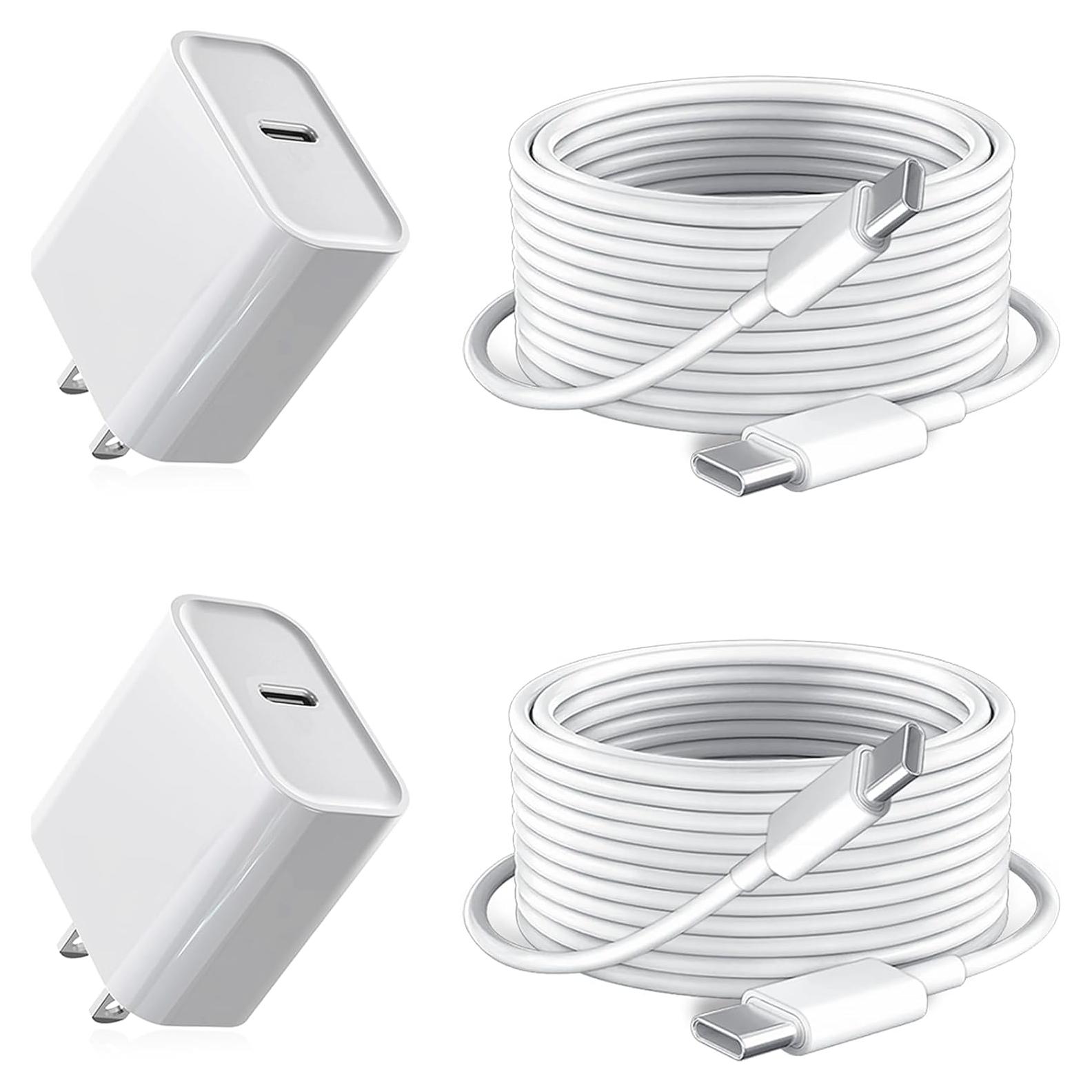 Cargador Rápido USB-C 20W + Cable 10 pies para iPad