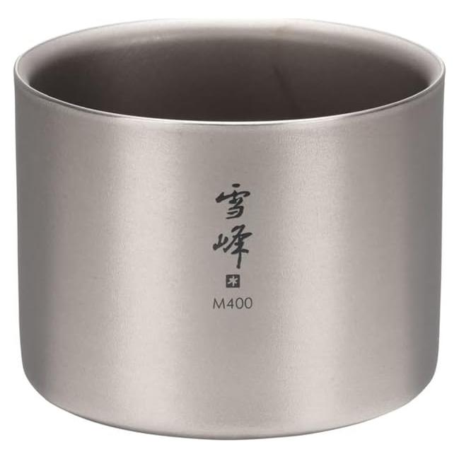 Taza Apilable de Titanio Doble Pared Snow Peak 400ml Gris