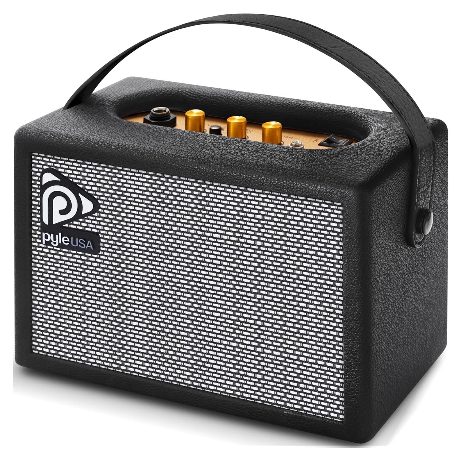 Amplificador de guitarra eléctrica portátil Pyle PGTAMPL232BK 5'' HD