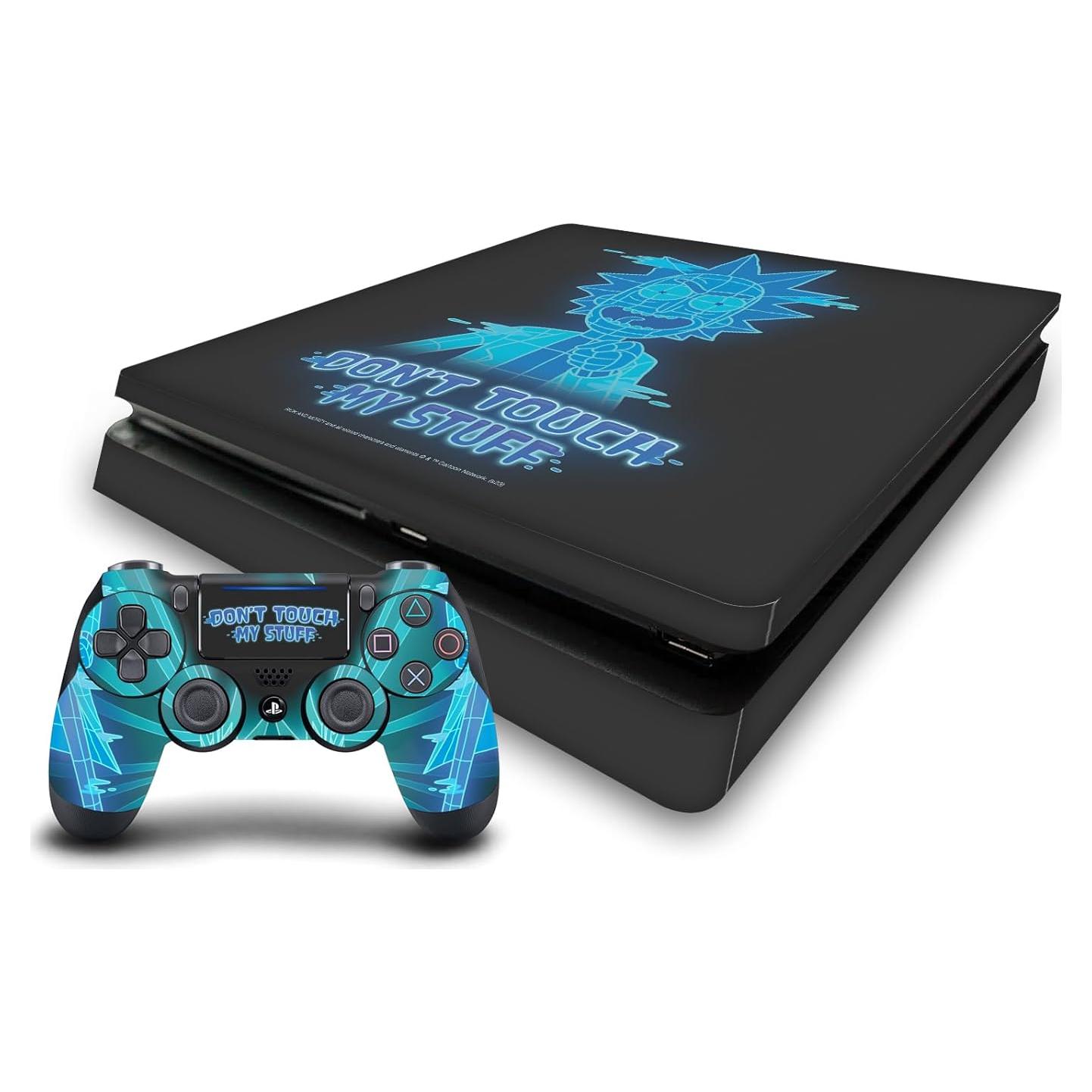 Vinilo Pegatina Rick y Morty Head Case PS4 Slim - No Toques Mis Cosas