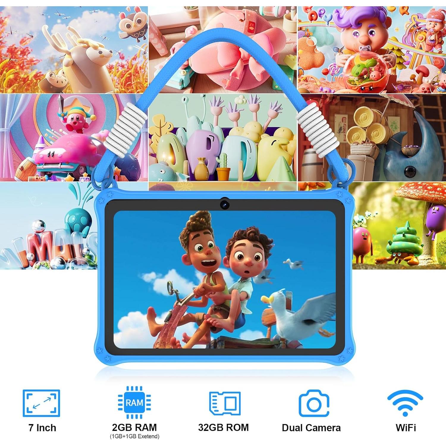 Tableta para Niños PRITOM K7 7" 32GB Android 13 Azul