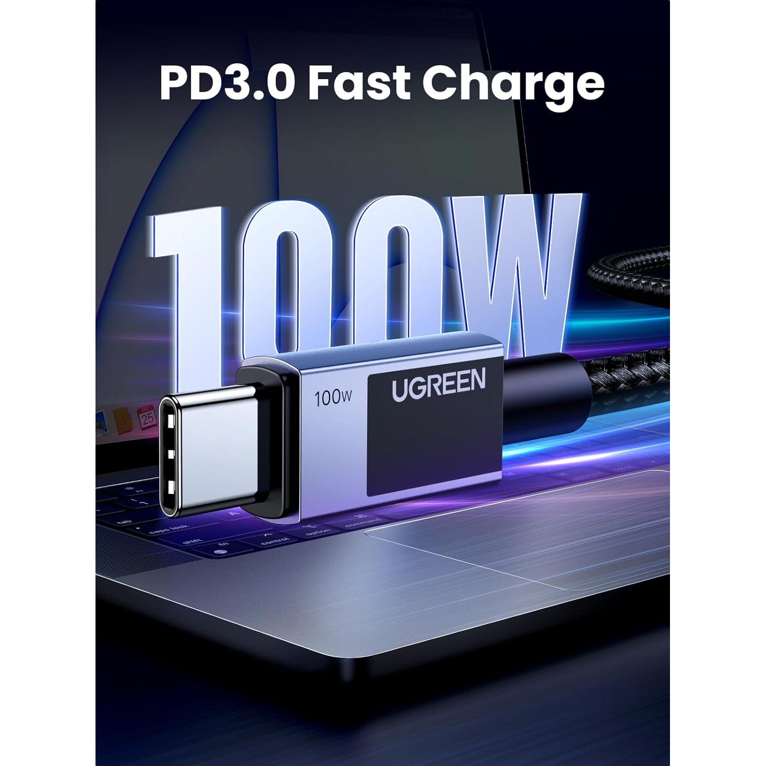 UGREEN Cable USB C 0.49m - Carga Rápida 100W para iPhone 15