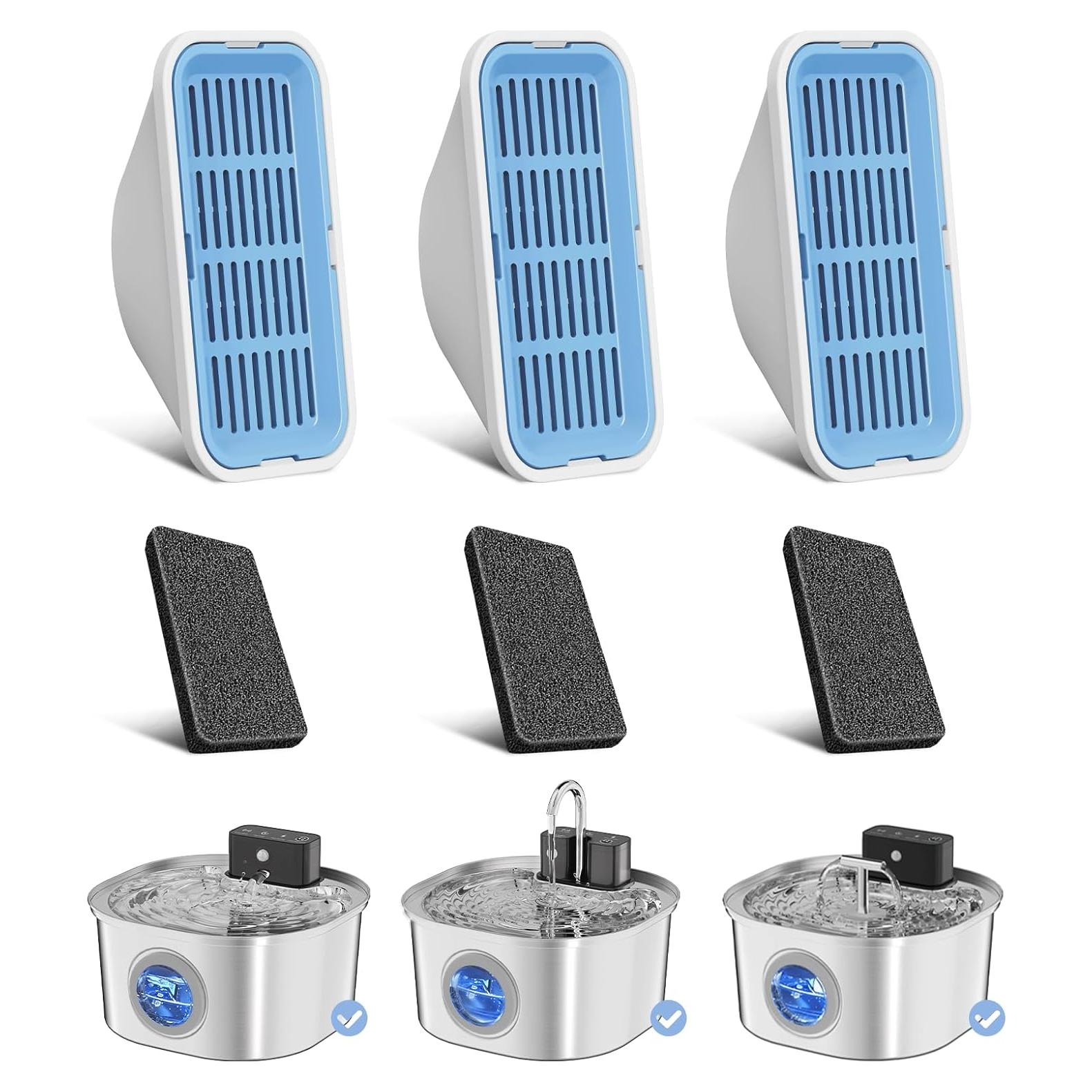 Filtros de Reemplazo VOLUAS para Fuente de Agua Gatos 3 Pzs