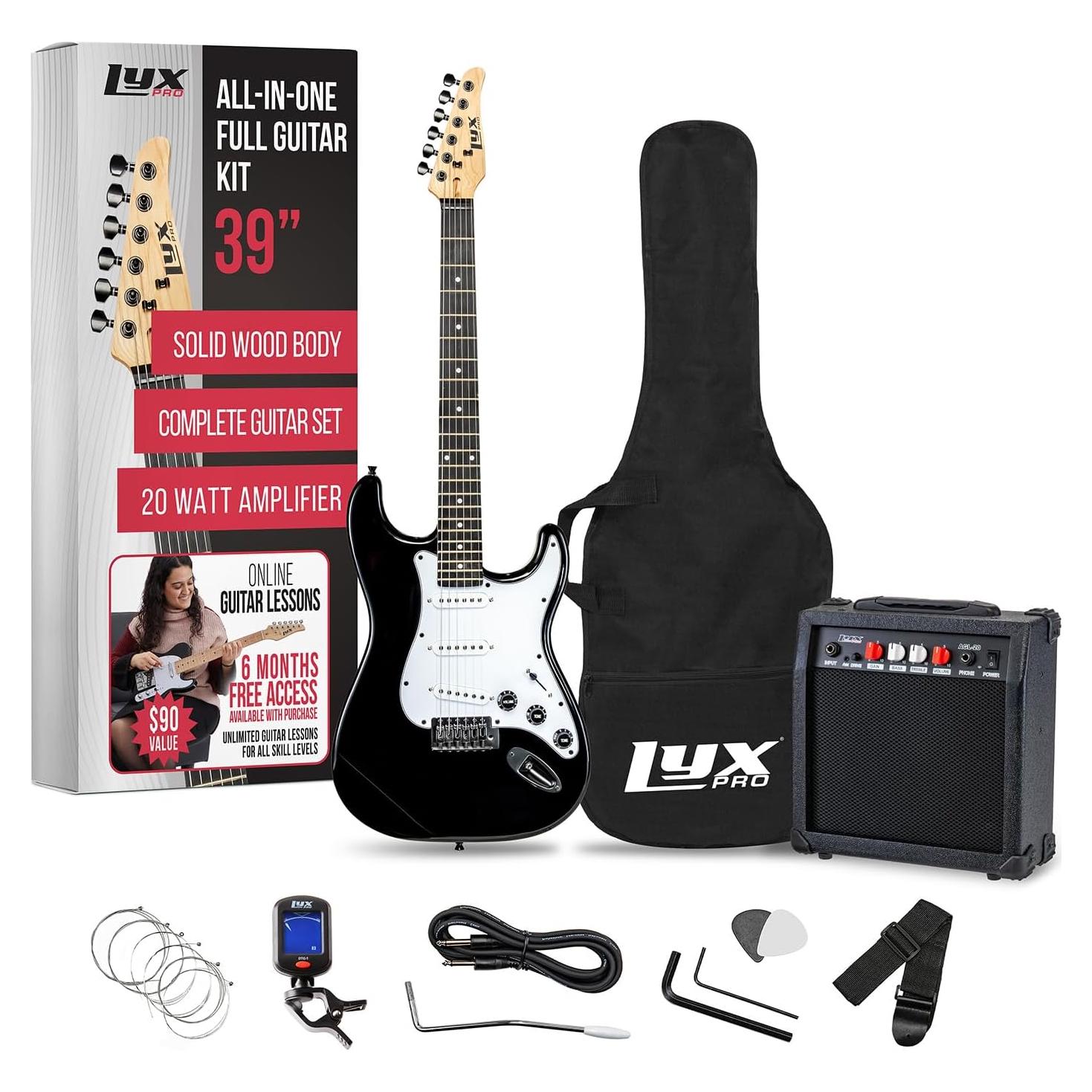 Guitarra Eléctrica LyxPro 99 cm Completa con Amplificador 20W