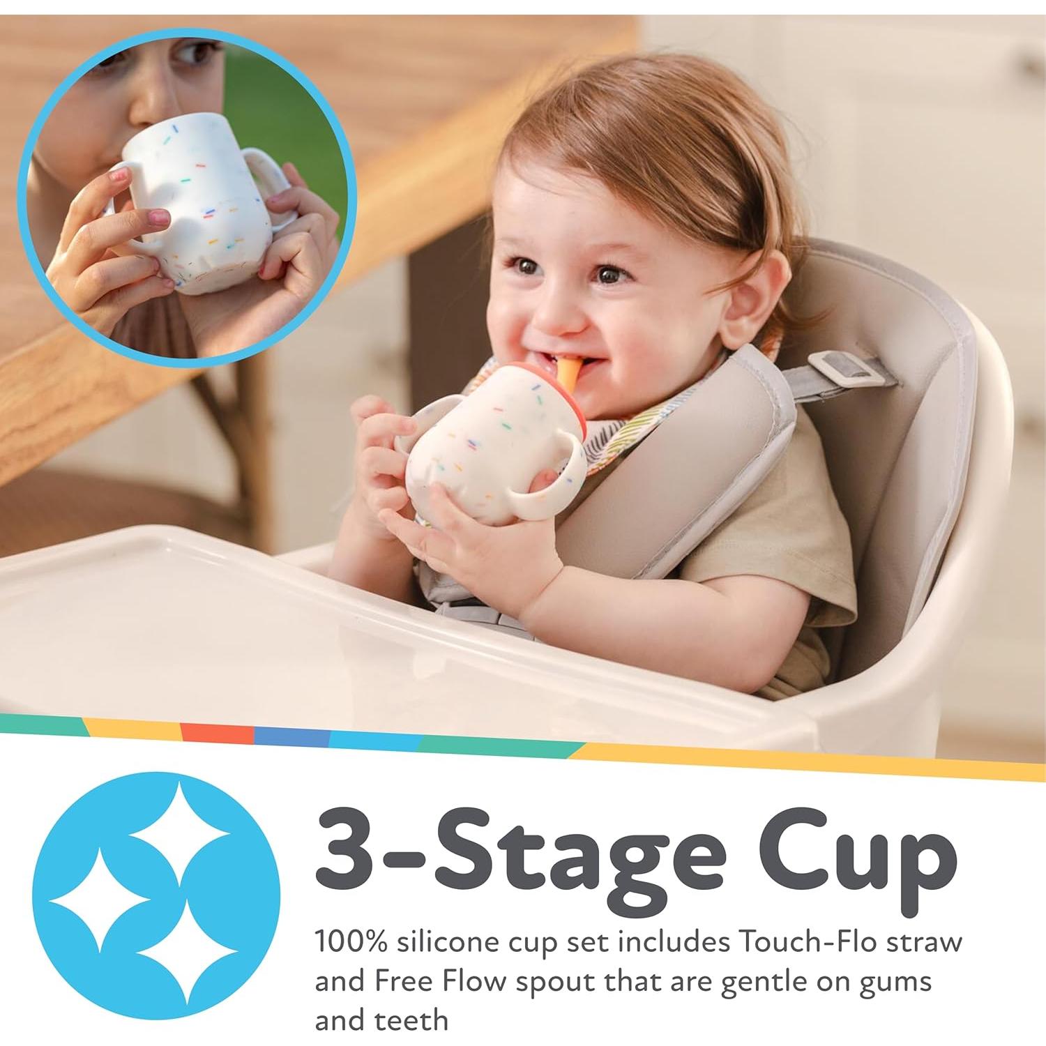 Nuby Set de Tazas de Entrenamiento 3 Etapas 120 mL Azul