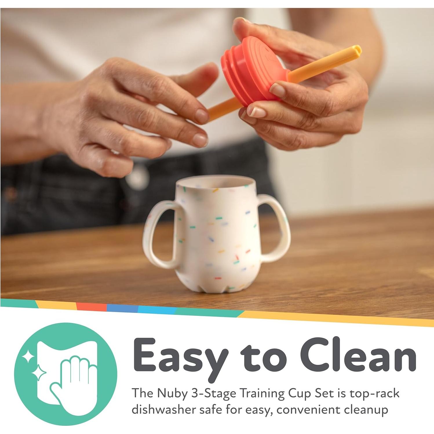 Nuby Set de Tazas de Entrenamiento 3 Etapas 120 mL Azul