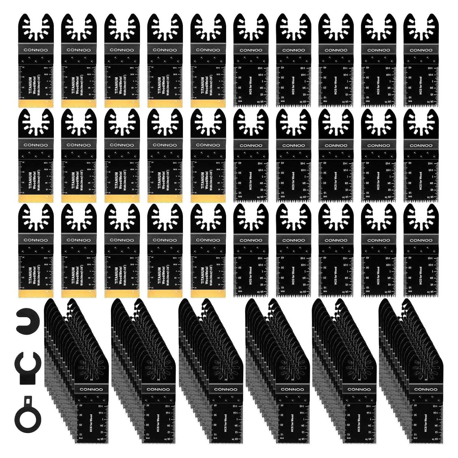 Kit de Cuchillas Oscilantes CONNOO 120 Piezas para Madera y Metal