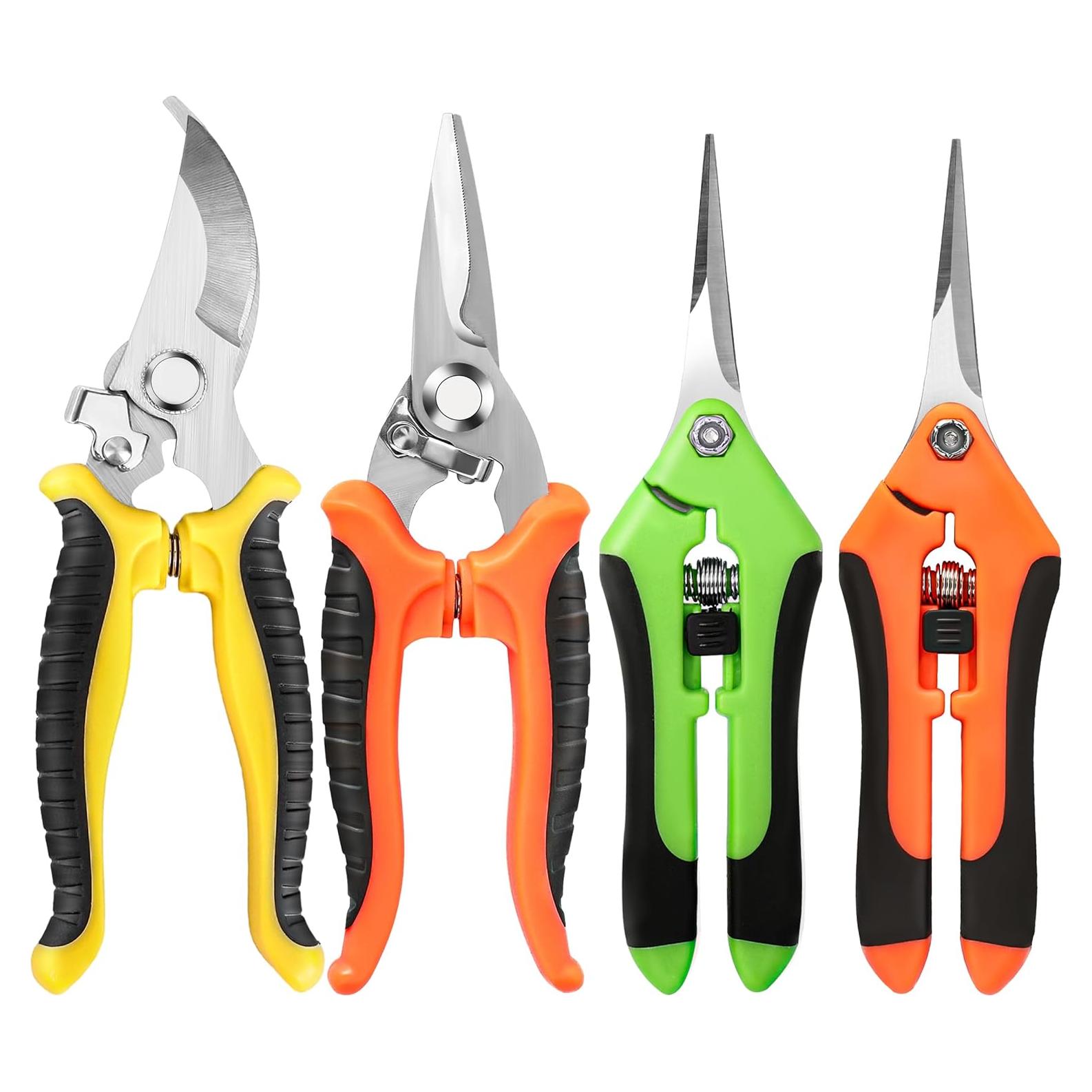Juego de 4 Tijeras de Jardín EWPJDK Acero Inoxidable