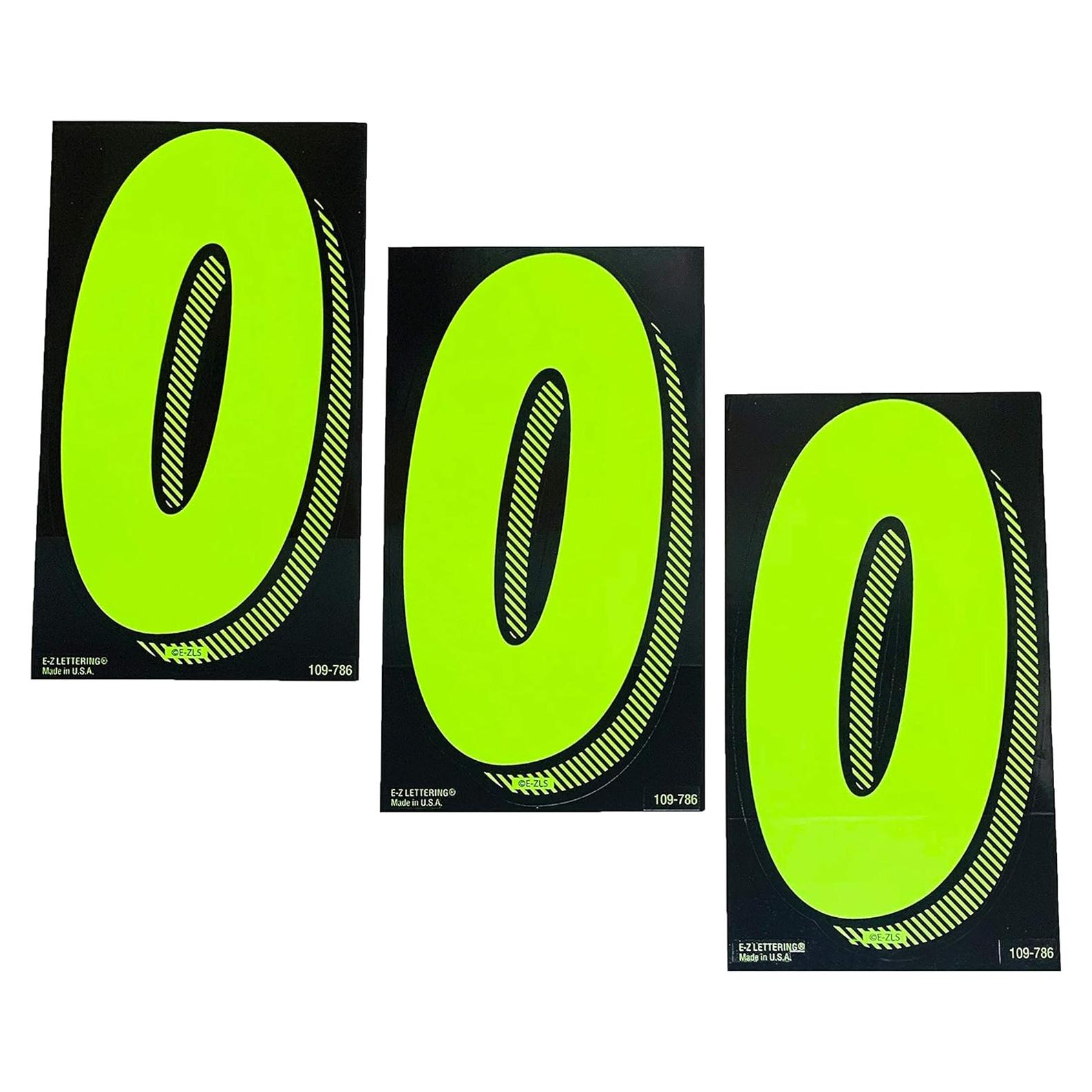 Calcomanías de Vinilo CarBowz Número 0 Chartreuse 19.05 cm