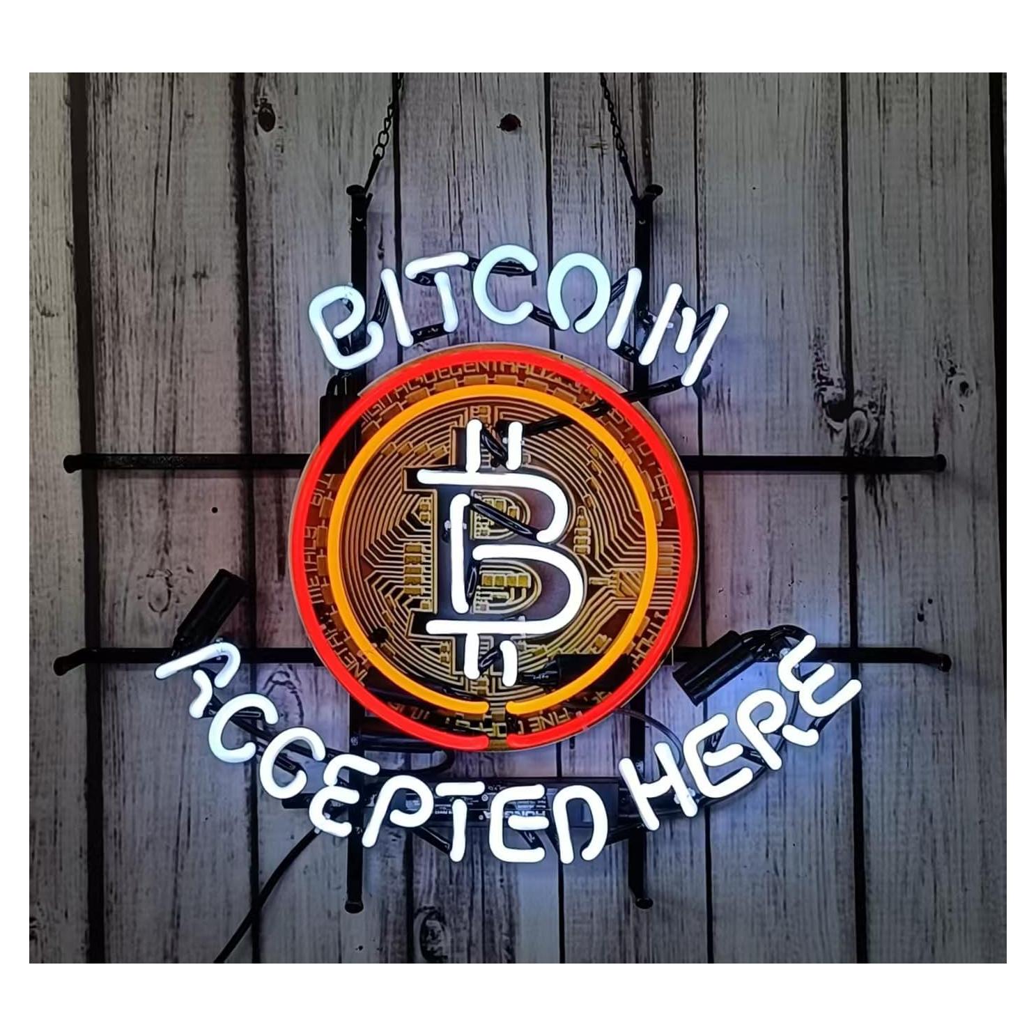 Luz de Neón Bitcoin MeiLi 61x51 cm Hecha a Mano