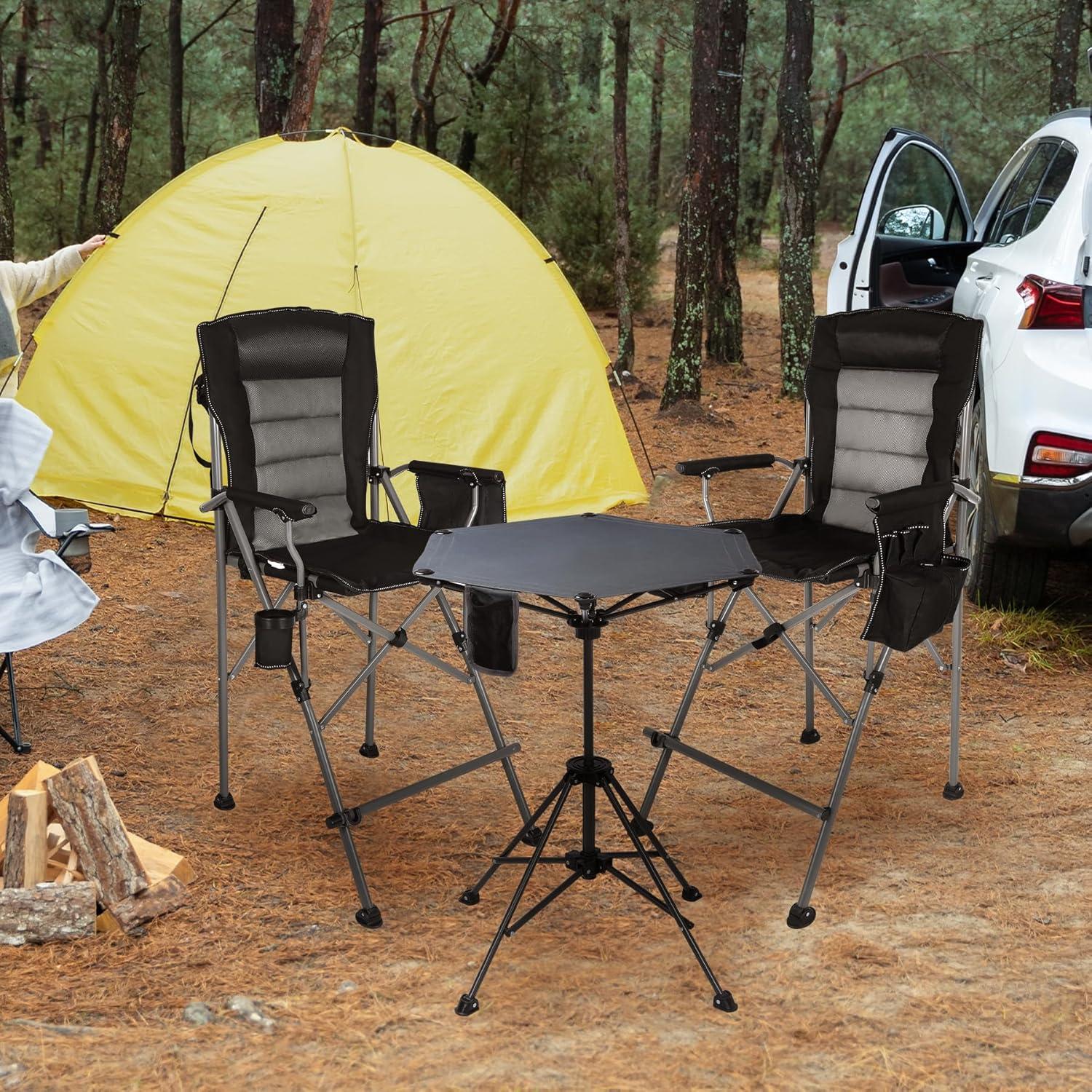 Juego de Sillas Plegables Altas y Mesa Ajustable Stonehomy