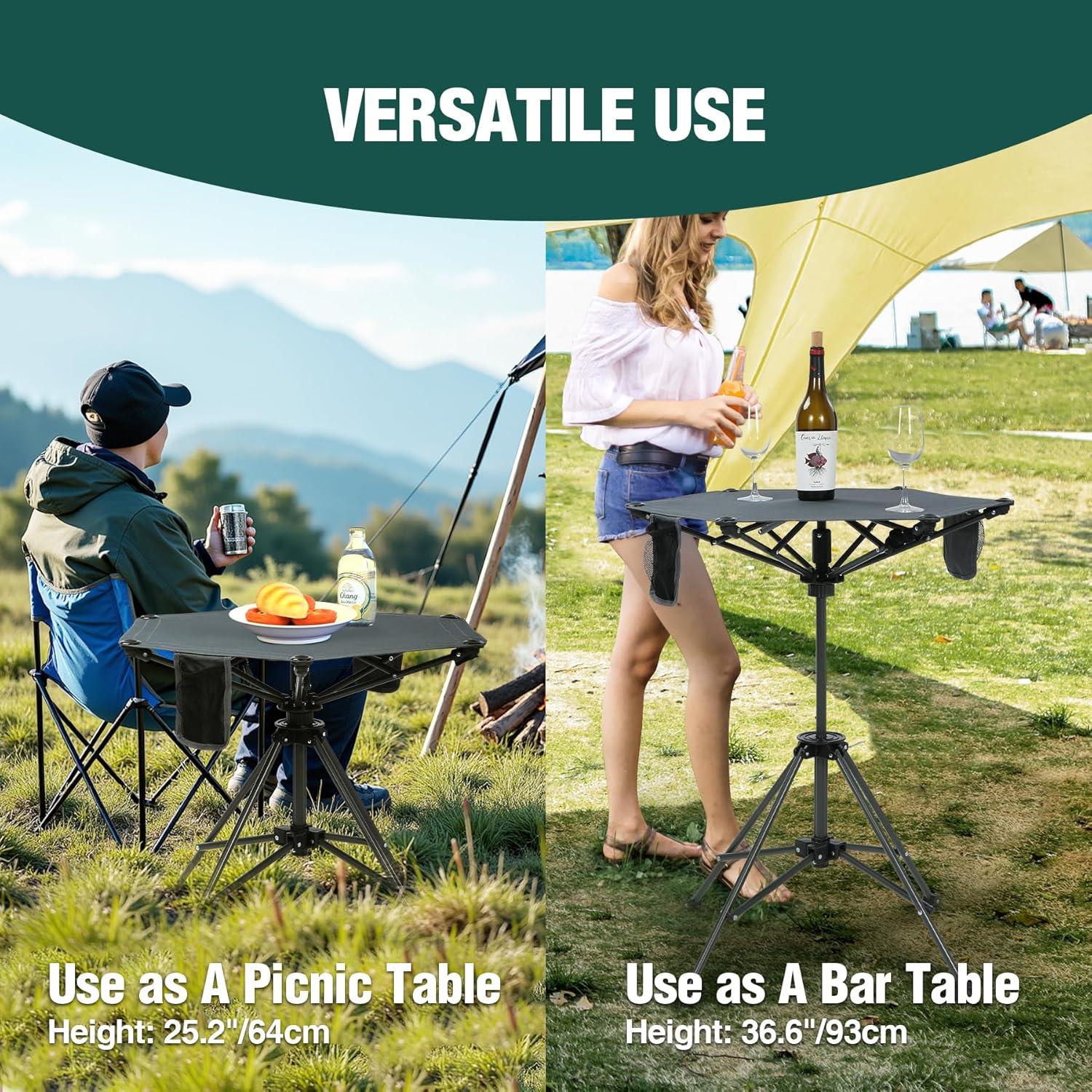 Juego de Sillas Plegables Altas y Mesa Ajustable Stonehomy