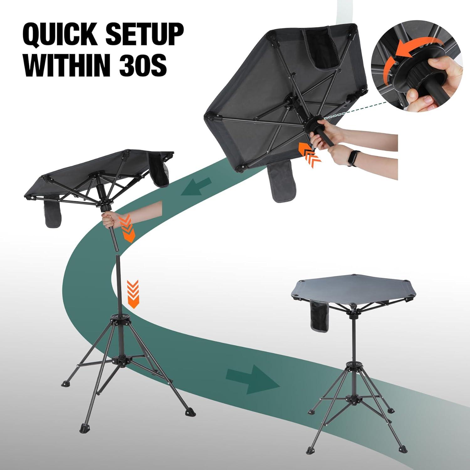 Juego de Sillas Plegables Altas y Mesa Ajustable Stonehomy