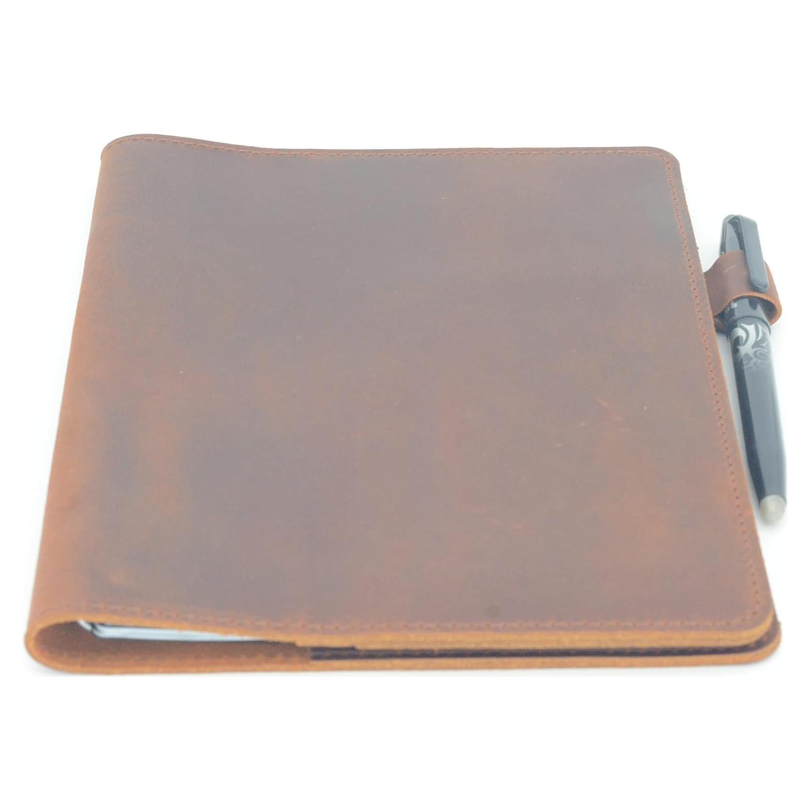 Cubierta de Cuaderno de Cuero YIYUS A4 Marrón para Rocketbook