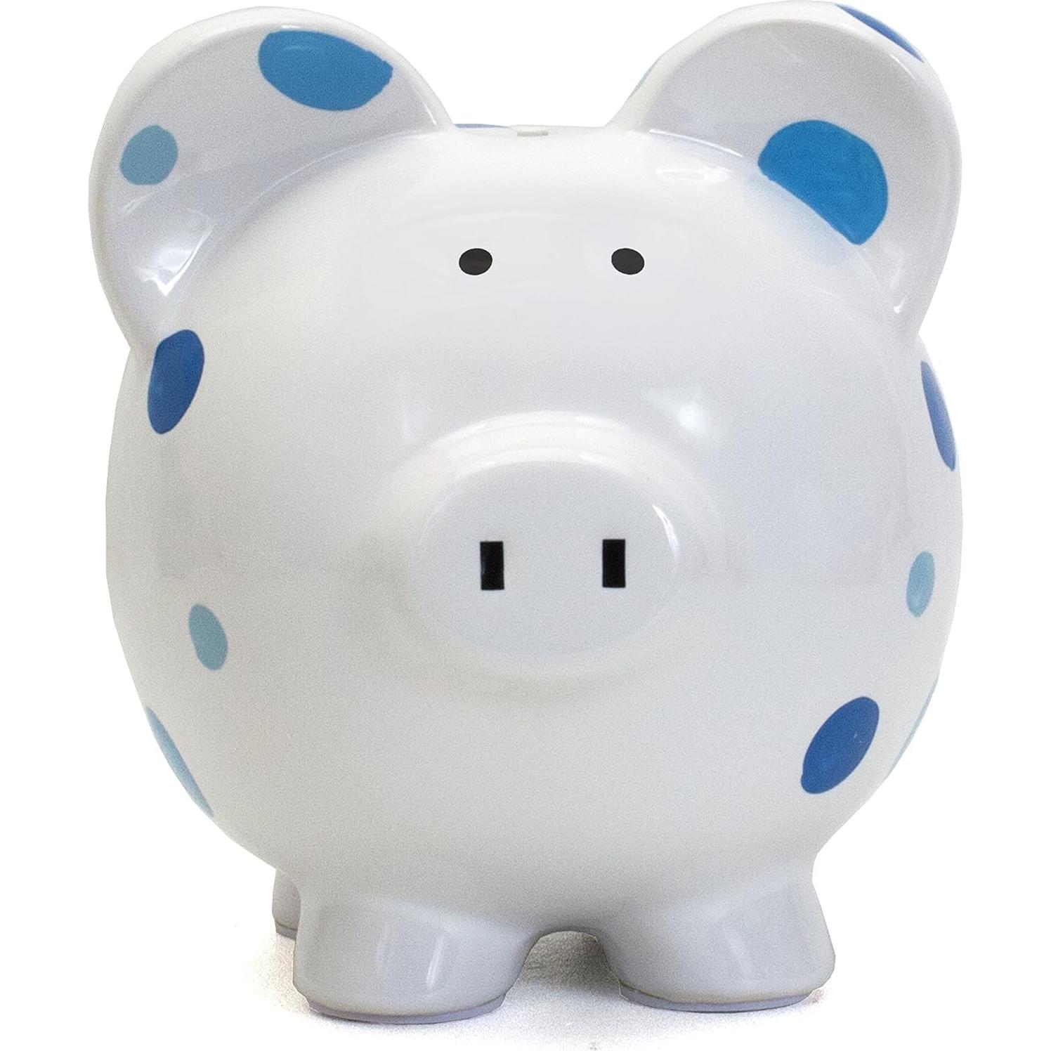 Hucha de Cerámica Lunares Azul Child to Cherish 20.32x17.78cm