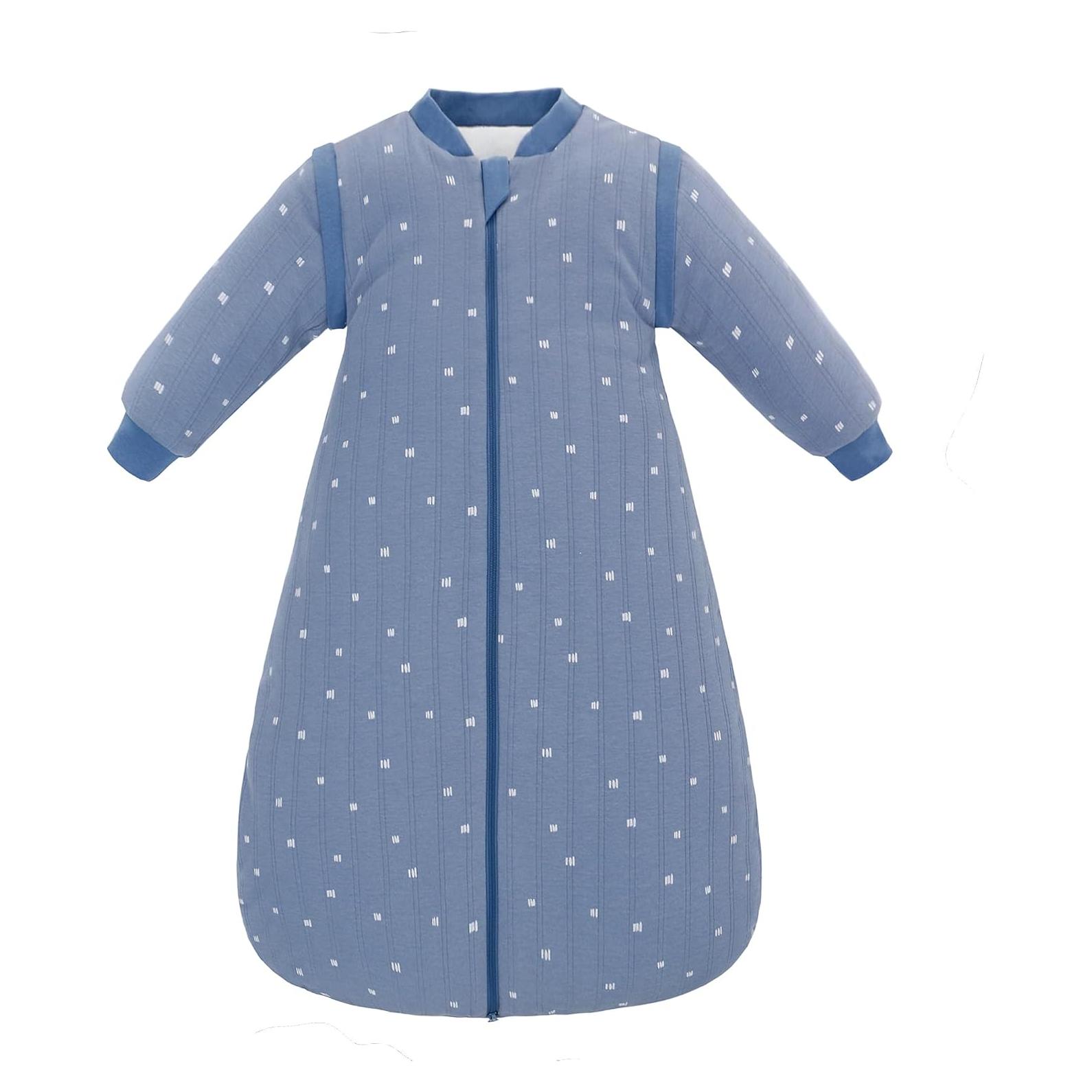 Saco de Sueño para Bebés 0-6M Algodón Suave Rayas Azules
