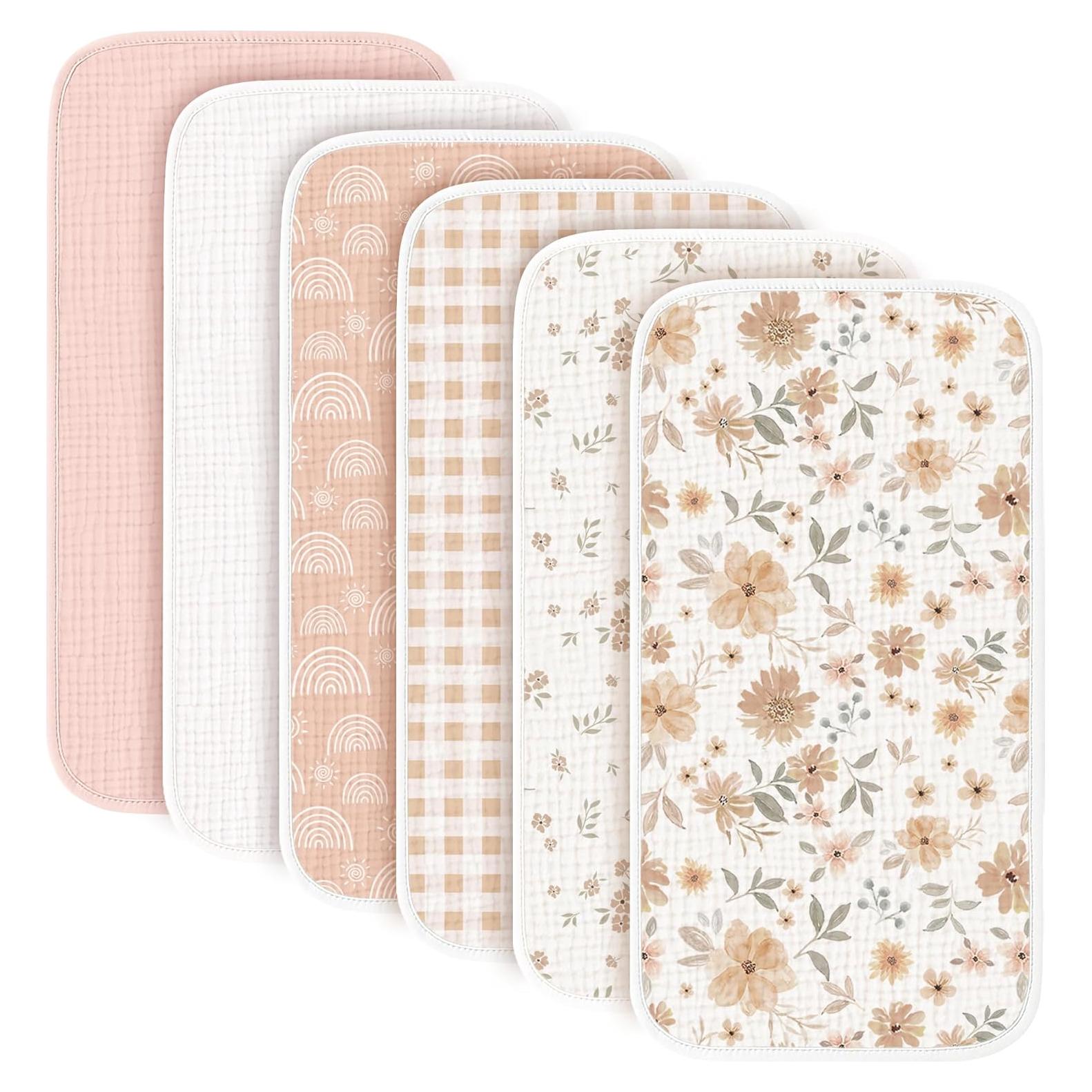 Paquete de 6 Paños de Muselina Konssy 100% Algodón Naranja