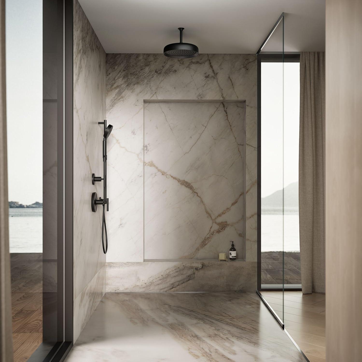 Cabezal de lluvia redondo Kohler 26291-G-BL 30.48 cm Negro mate