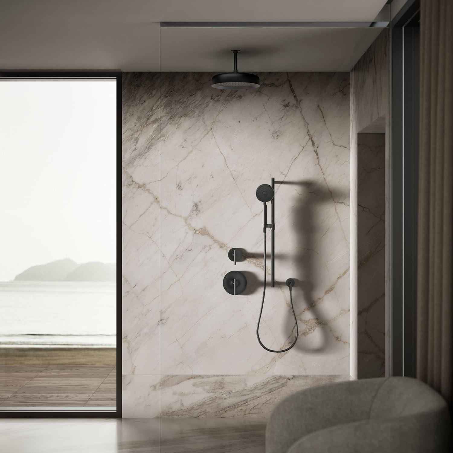 Cabezal de lluvia redondo Kohler 26291-G-BL 30.48 cm Negro mate