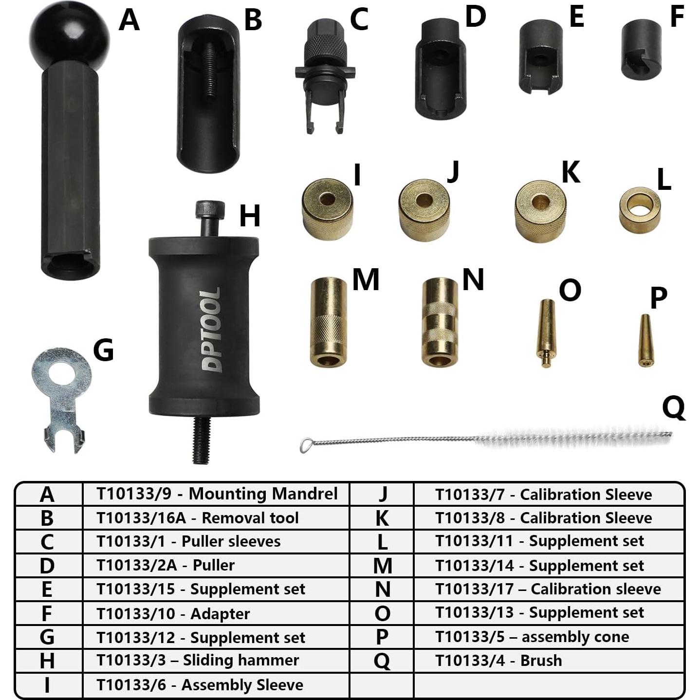 Juego de Herramientas DPTOOL para Inyectores Gasolina 18PC