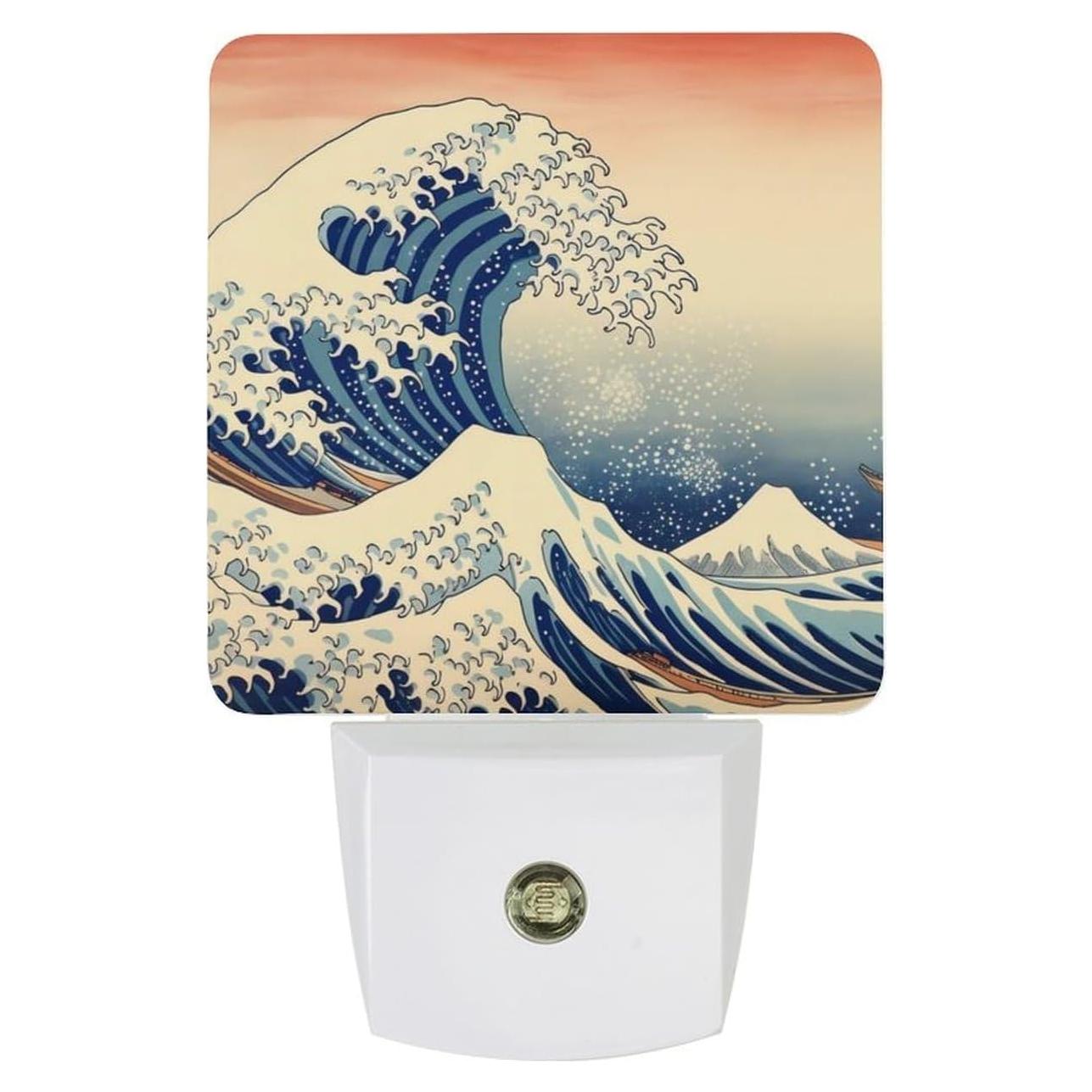 Luz Nocturna LED Enchufable YKJAHSD Olas del Océano 11.5x7.5 cm