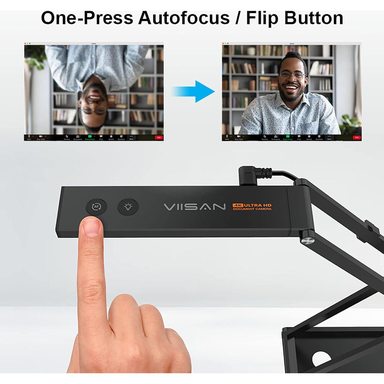 Cámara de Documentos VIISAN P4U-A 13MP 4K con Luz LED y Micrófono