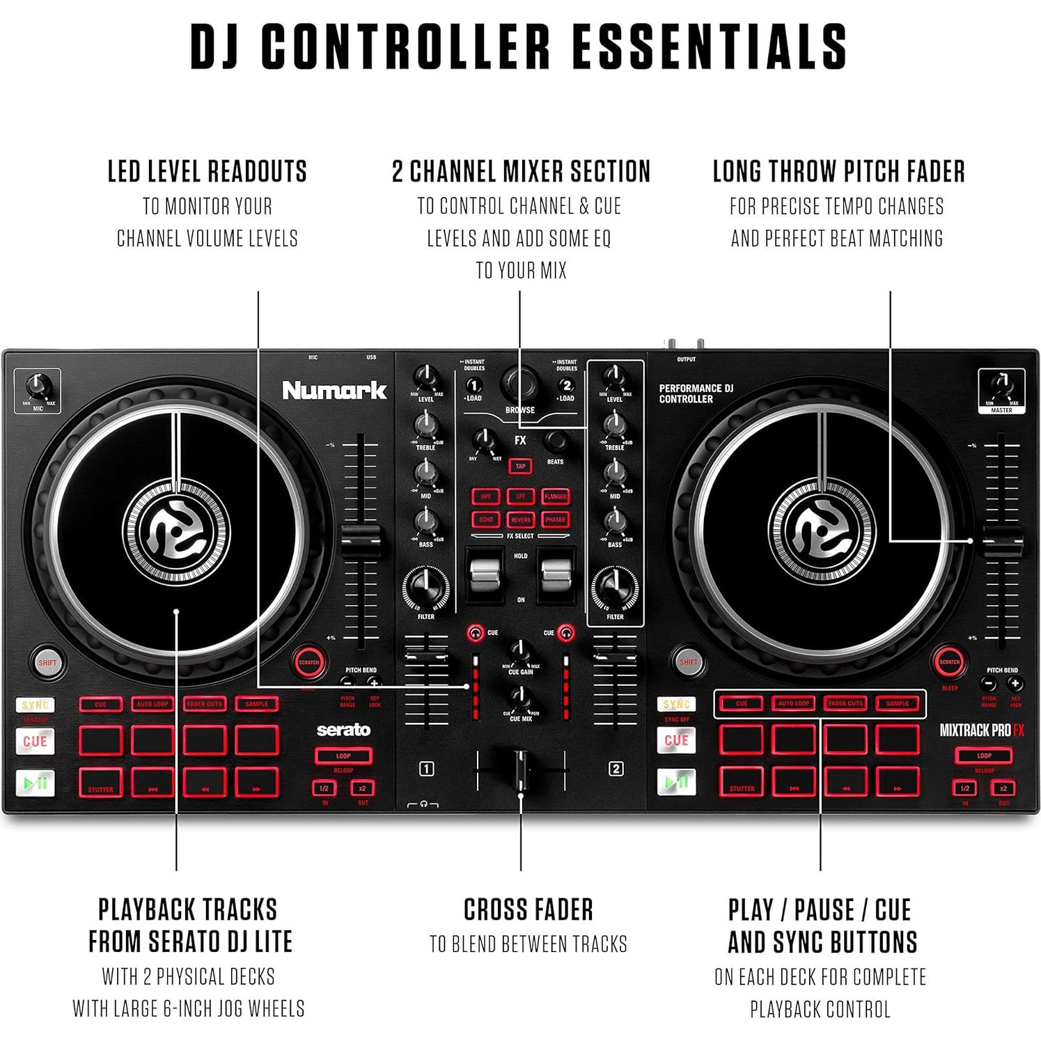 Controlador DJ Numark Mixtrack Pro FX + Auriculares HF125