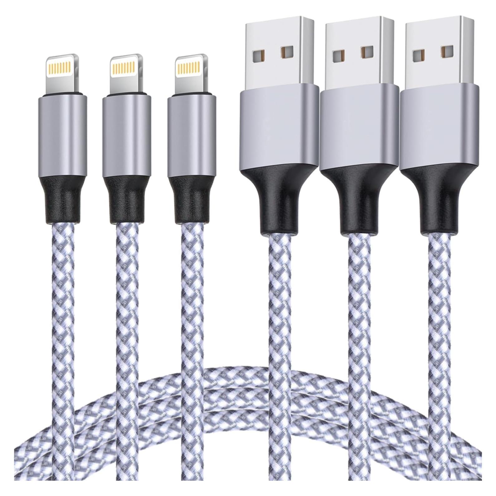 Cable Lightning TAKAGI 3Pack 1.8m Trenzado Nylon MFi