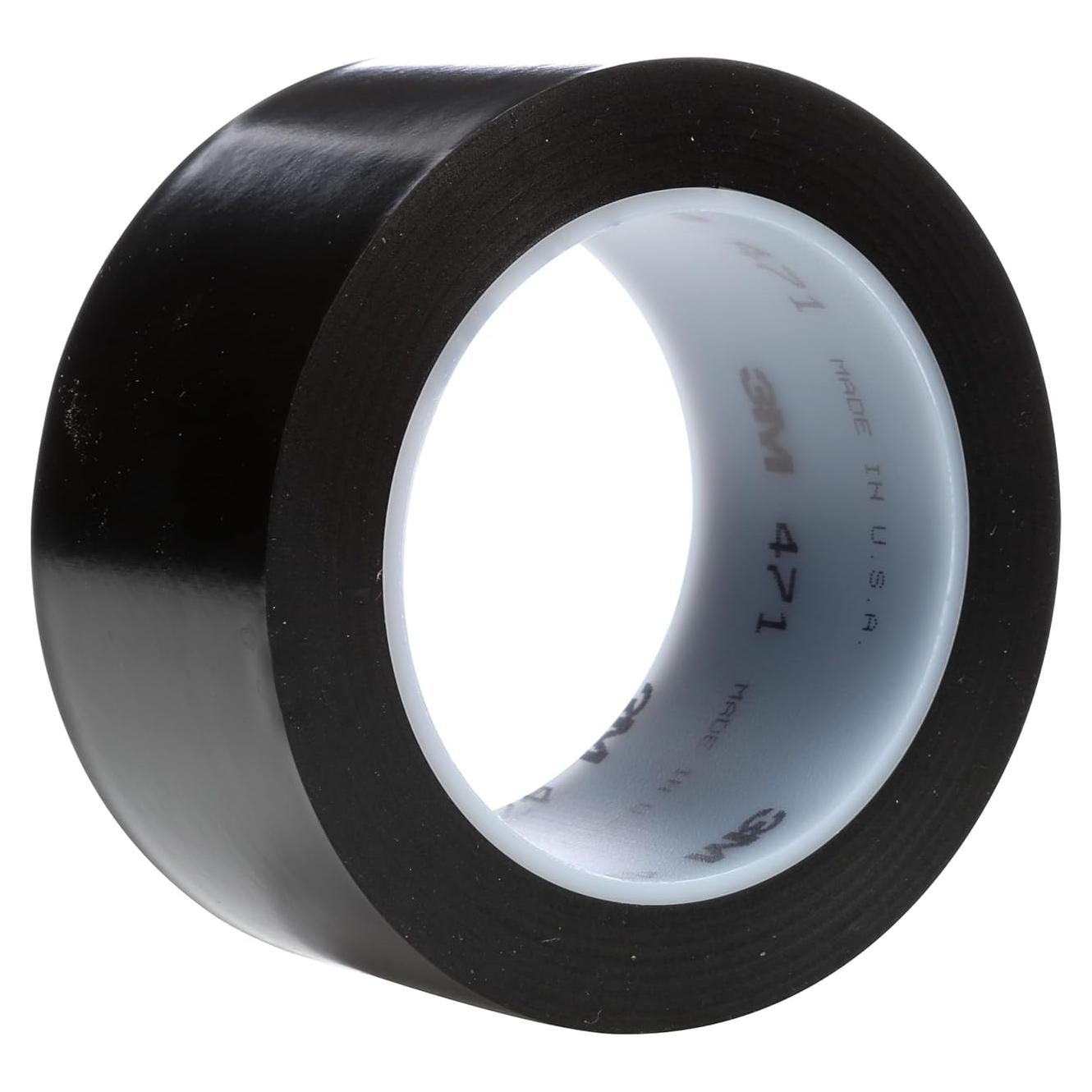 Cinta de Vinilo 3M 471, 5 cm x 10 m, Negro, Rollo para Marcado