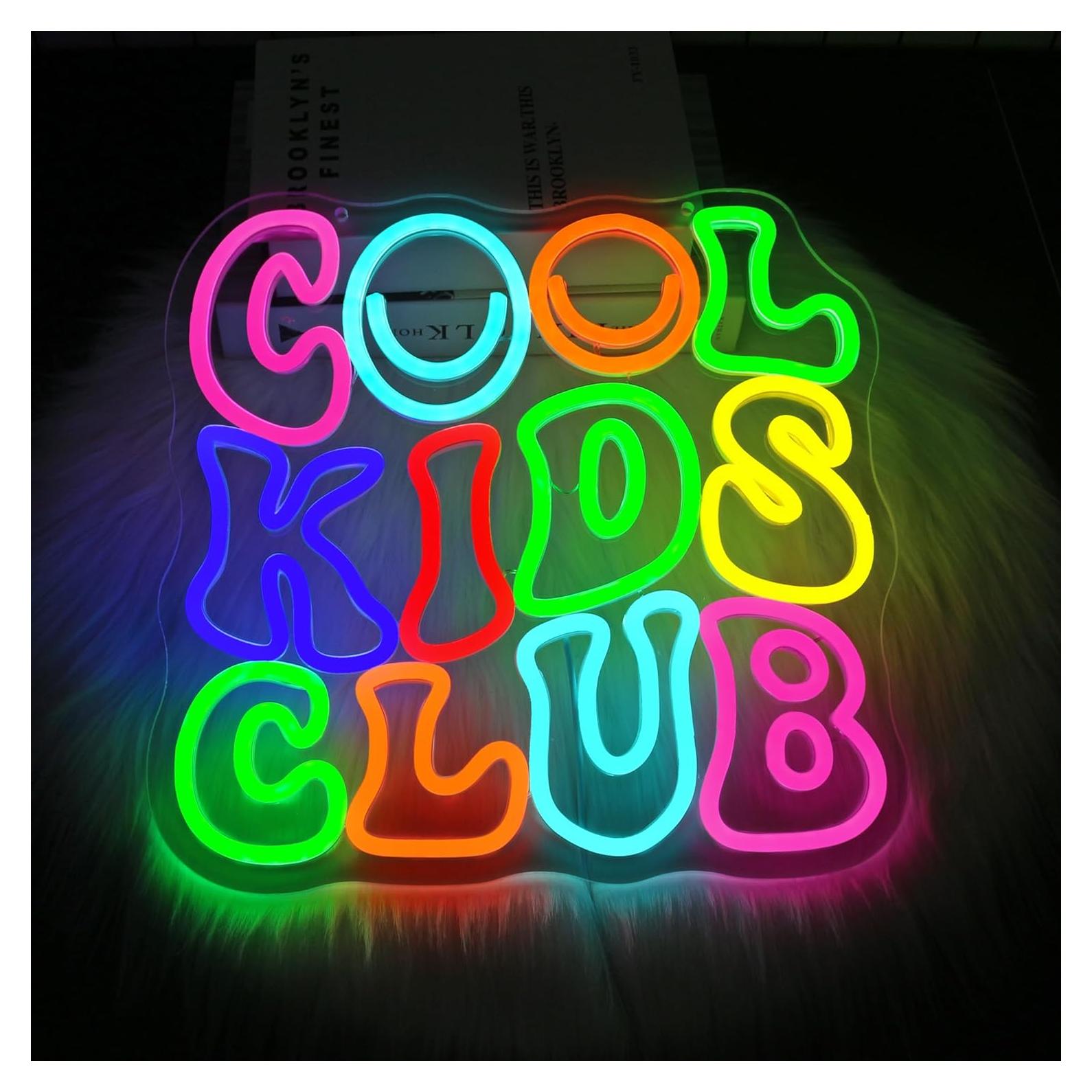 Cartel de Neón LED Cool Kids Club para Decoración Infantil