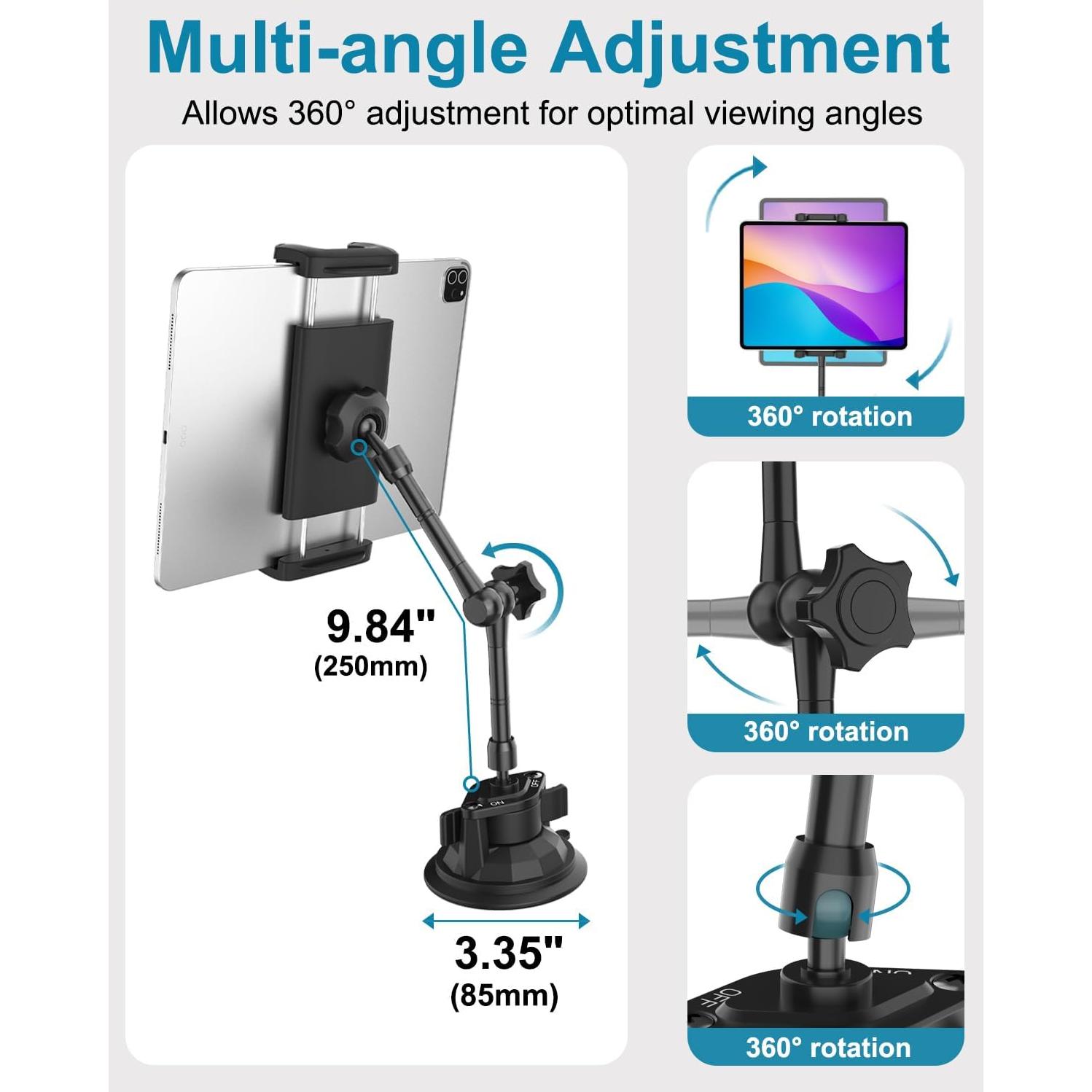 Soporte para Tableta CANHET con Ventosa 85mm y Brazo 25cm