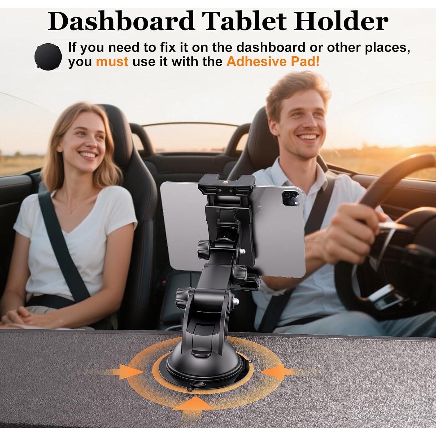 Soporte para Tableta OHLPRO Ajustable para Coche - Ventosa Fuerte